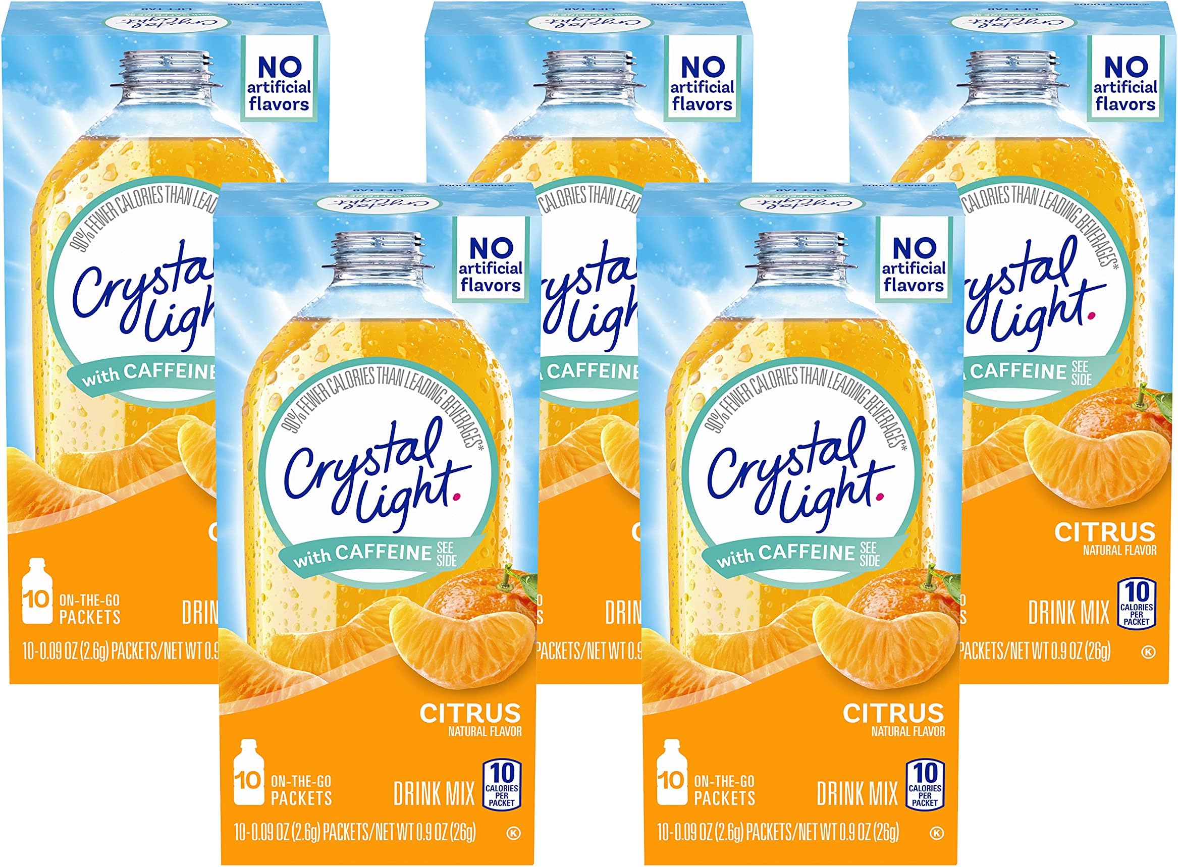 Citrus On-The-Go Powdered Drink Mix with Caffeine, 10 ct. (Pack of 5)