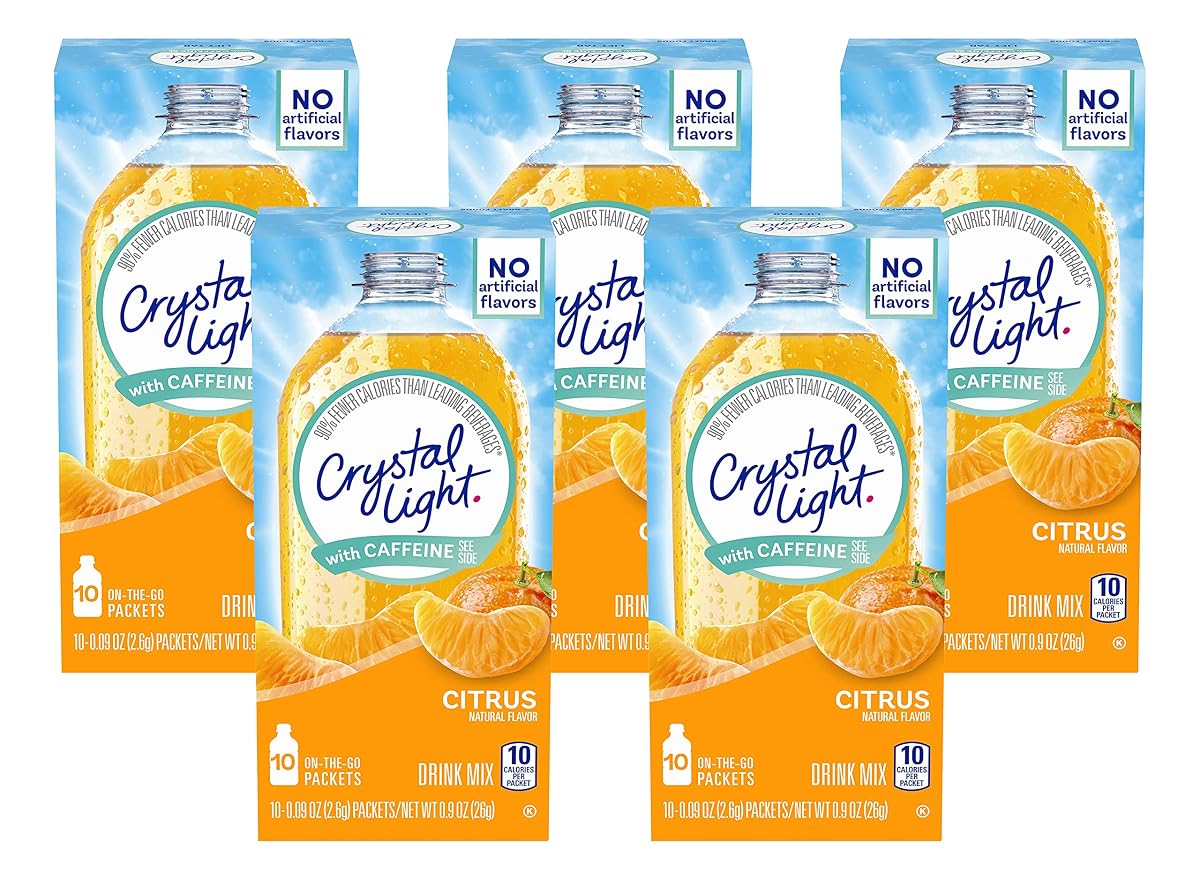 Crystal Light Citrus On-The-Go Powdered Drink Mix with Caffeine