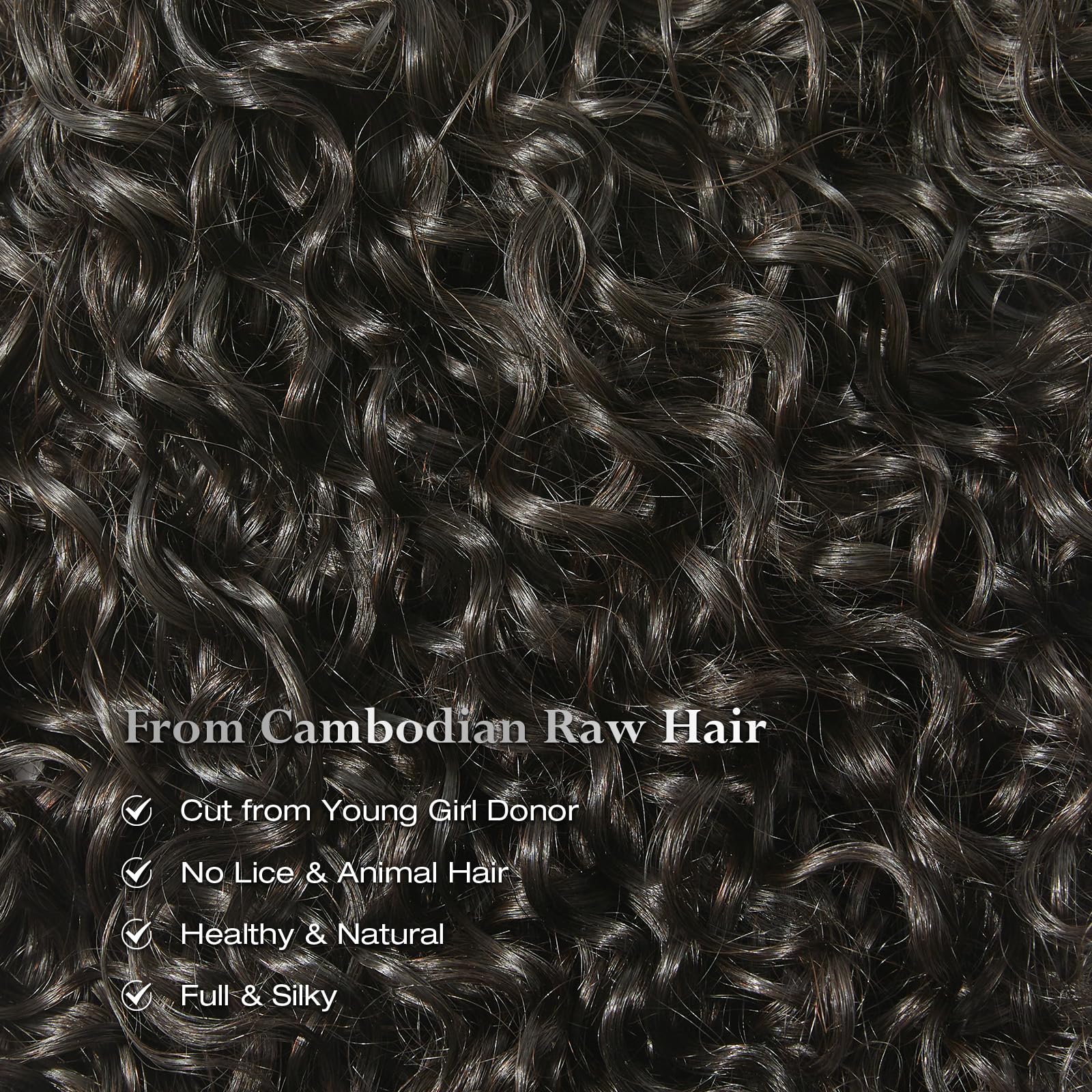 18 Inch Deep Curly Water Wave Human Hair Bundle, Unprocessed Cambodian Raw Hair Amazon.com : ASHINE Human Hair Bundles Deep Curly Water Wave  main image 3