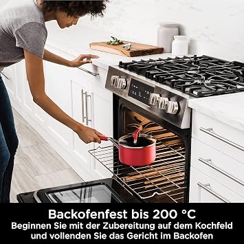 Ninja Foodi Zerostick, Vivid 3-Piece Pot and Pan Set [C23000EU], Deep Red, Non-Stick, Induction Compatible, Dishwasher Safe