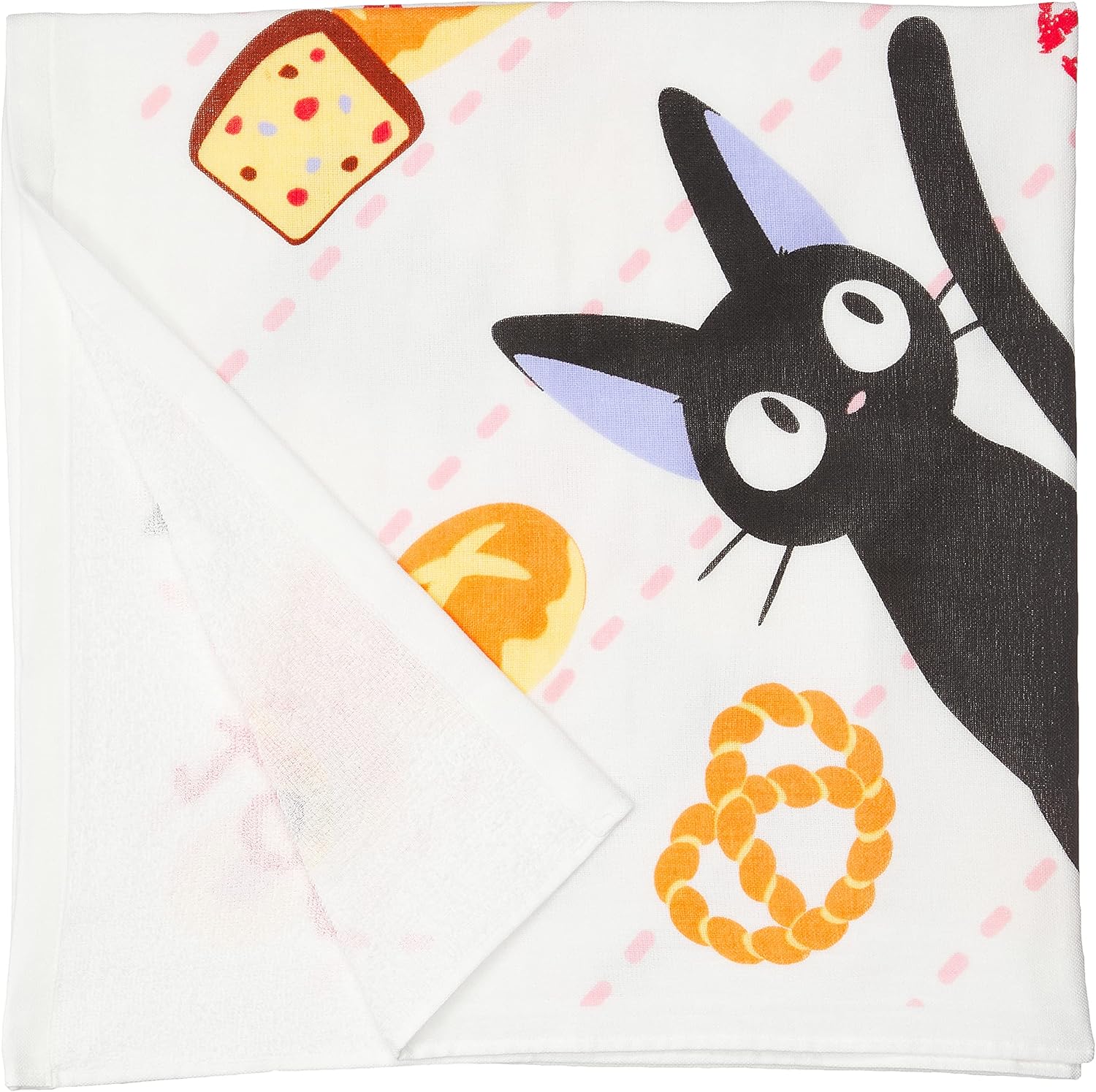 Amazon Co Jp 丸眞 ベビー 湯上げタオル ジブリ 魔女の宅急便 ジジ 約90 90cm できたてパン屋さん ホーム キッチン