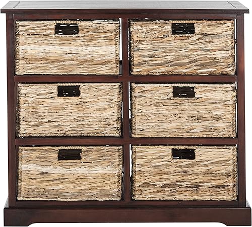 SAFAVIEH American Homes Collection Keenan - Cesta de mimbre (6 unidades), color negro envejecido