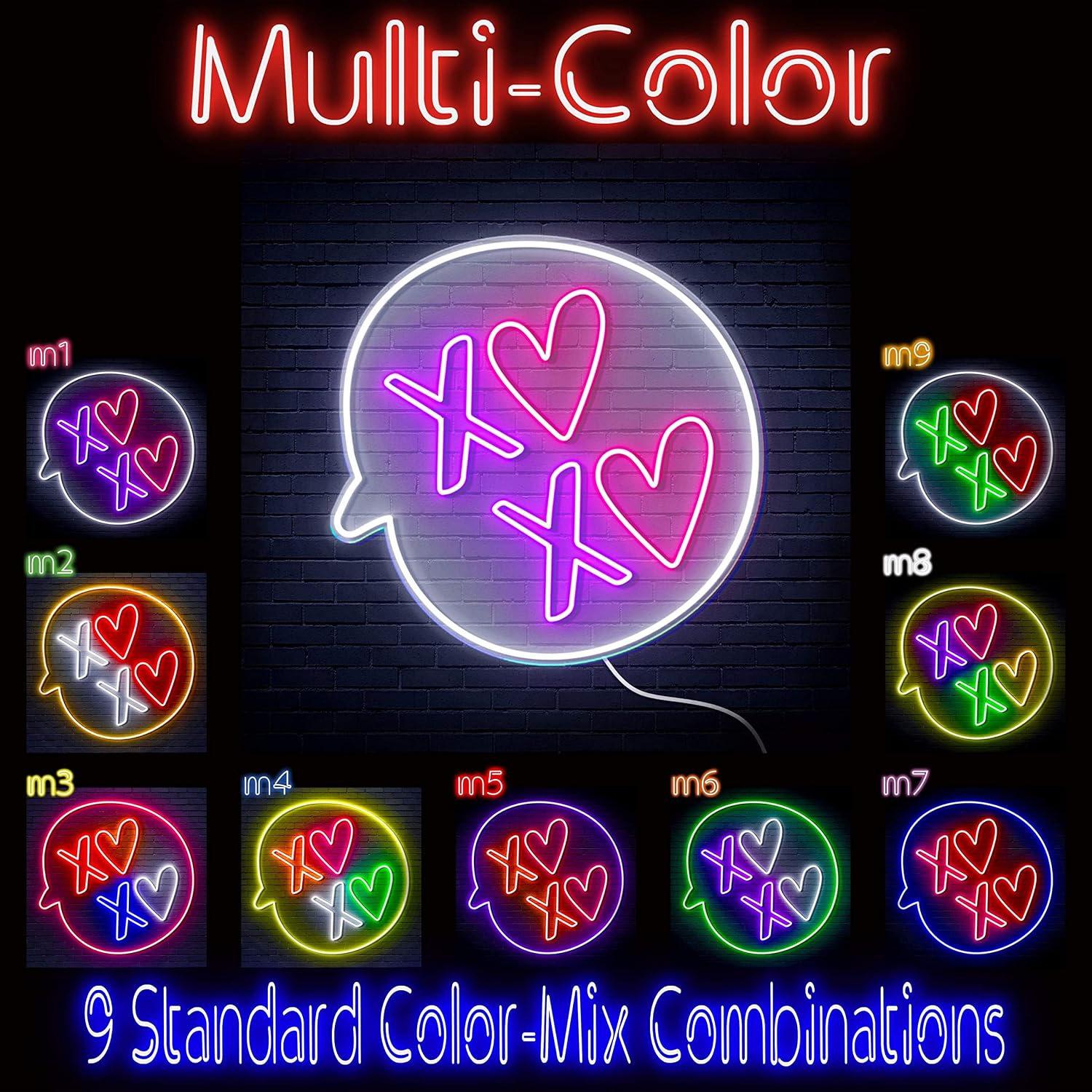 ADVPRO X Love X Love Extra-Large Ultra-Bright LED Neon Sign - Multi-Color 4 - st16s54-fn-j0017-m4