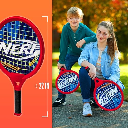 Miniatura 2 de Nerf Small Driveway Tennis Set for Kids - 2 Player Kids Tennis Set - Rackets and Foam Ball - Indoor + Outdoor - (2) Rackets + Foam Ball Included