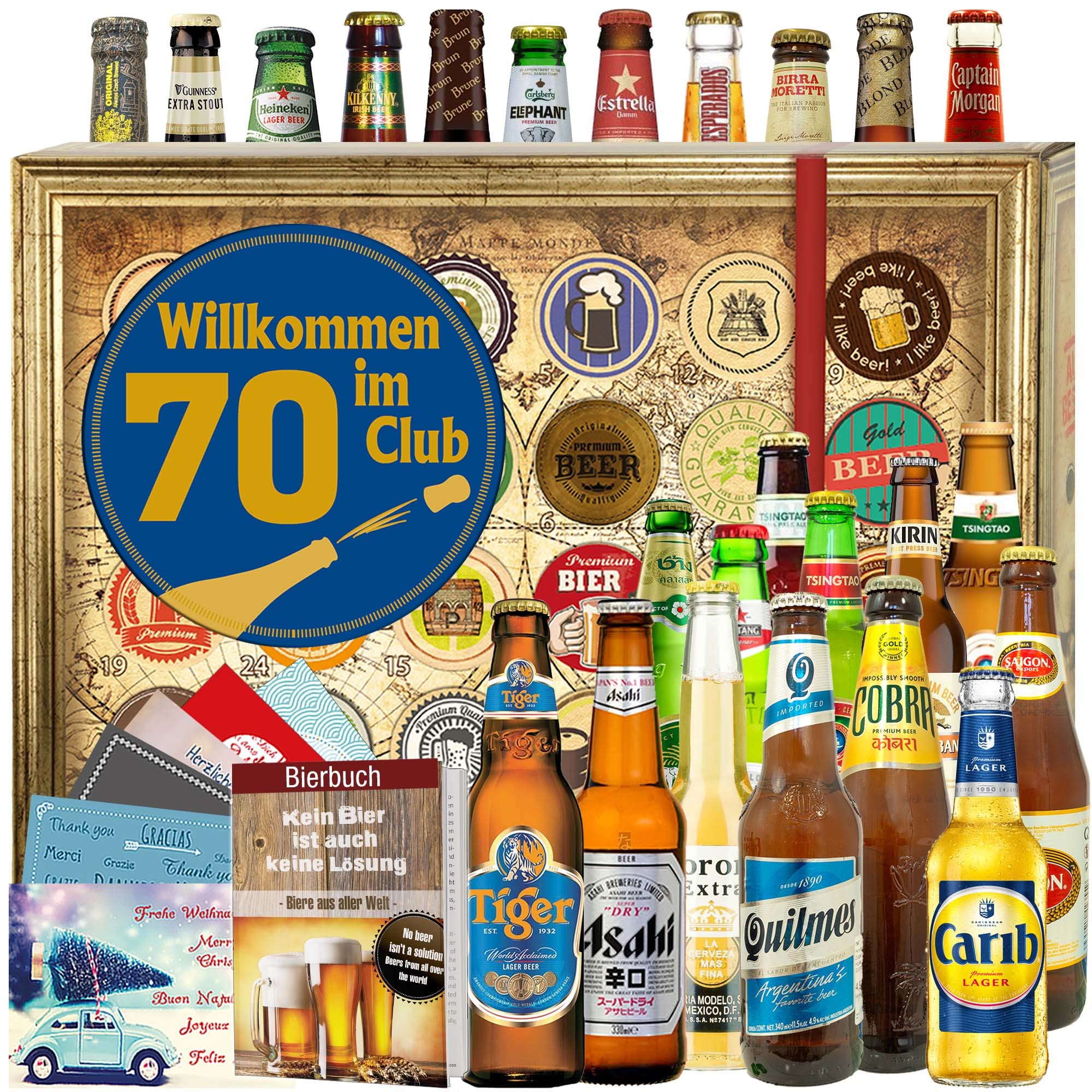 Willkommen im Club 70-24x Biere der Welt - Geschenk zum 70. Geburtstag