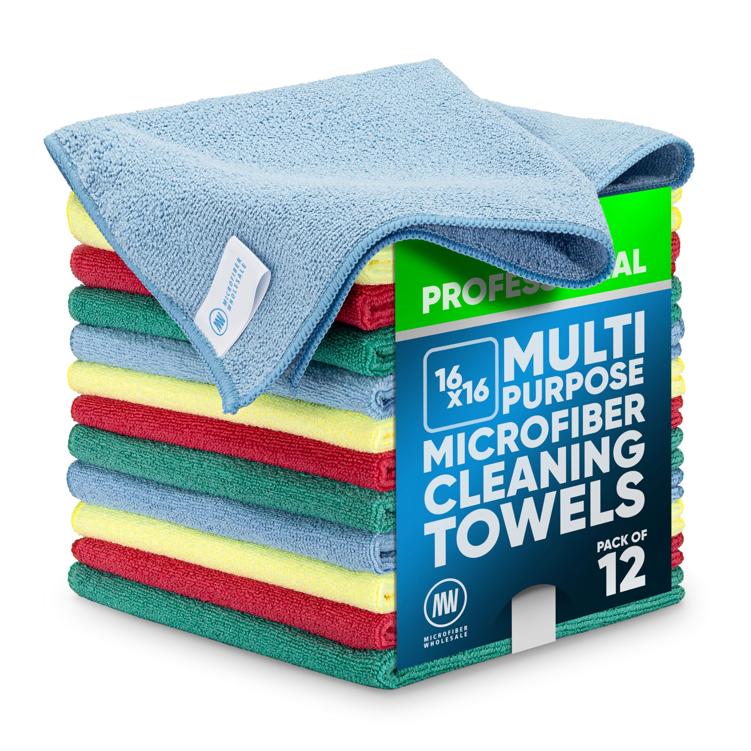 Amazon.com: MW Pro Microfiber Cleaning Cloth | Blue Green Red