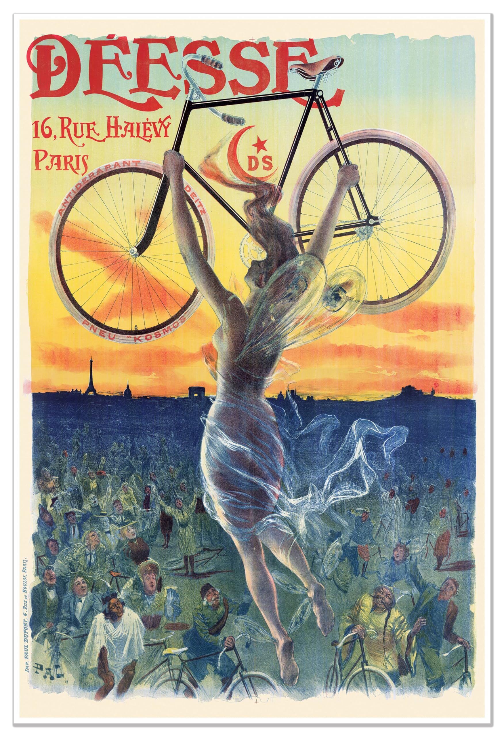 bianchi bicycle advert with naked girl Amazon.com: Antiguos Maps DEESSE Paris France Bicycle Advertisement | Nude  Winged Goddess by Jean de Paleologue circa 1898 | Vintage Wall Decor