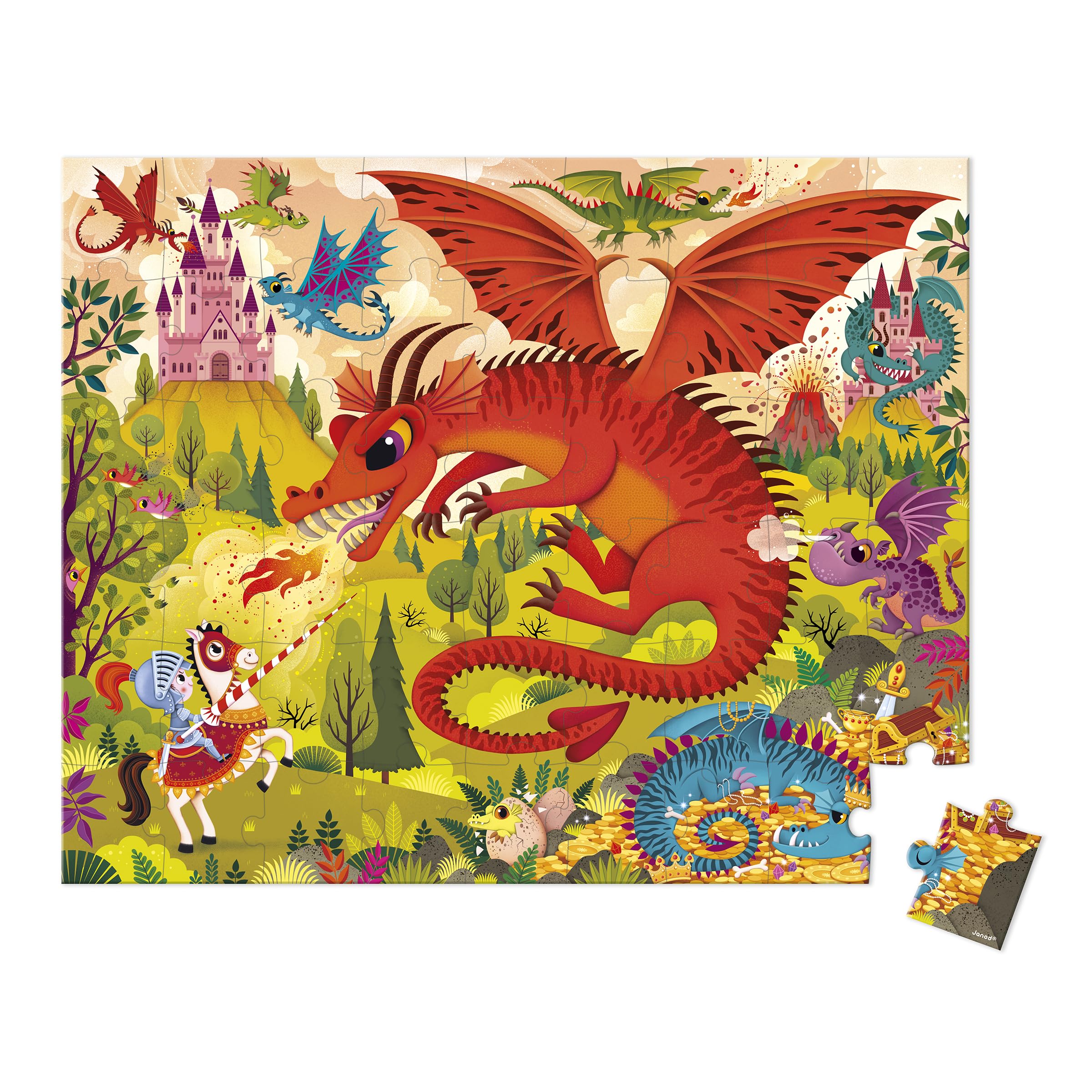 Janod - Puzzle per bambini 36 pezzi Tema Principesse Dai 4 anni - Puzzle per bambini - Sviluppa la pazienza e la concentrazione - Prodotto in Francia - Dai 4 anni