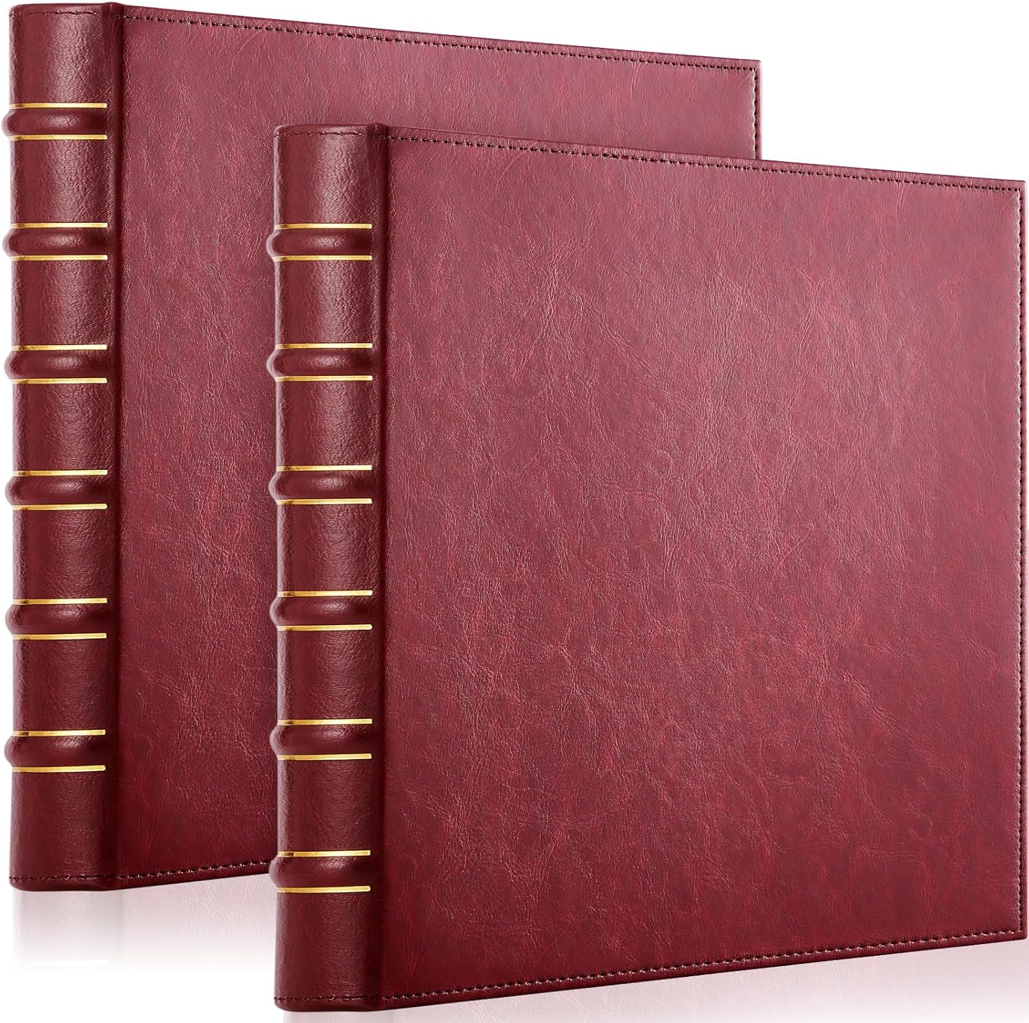 Amazon.com : ReliThick 2 Pcs Vintage Hardback Leather 3 Ring Binder, 1 ...