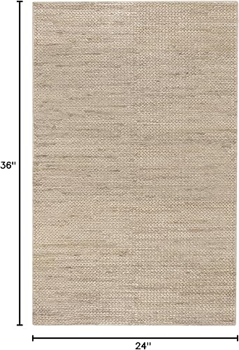 Miniatura 2 de Surya Tropics TRO-1009 - Alfombra decorativa de fibra natural tejida a mano, 100% yute biscotti, 2 x 3 pies, color caqui