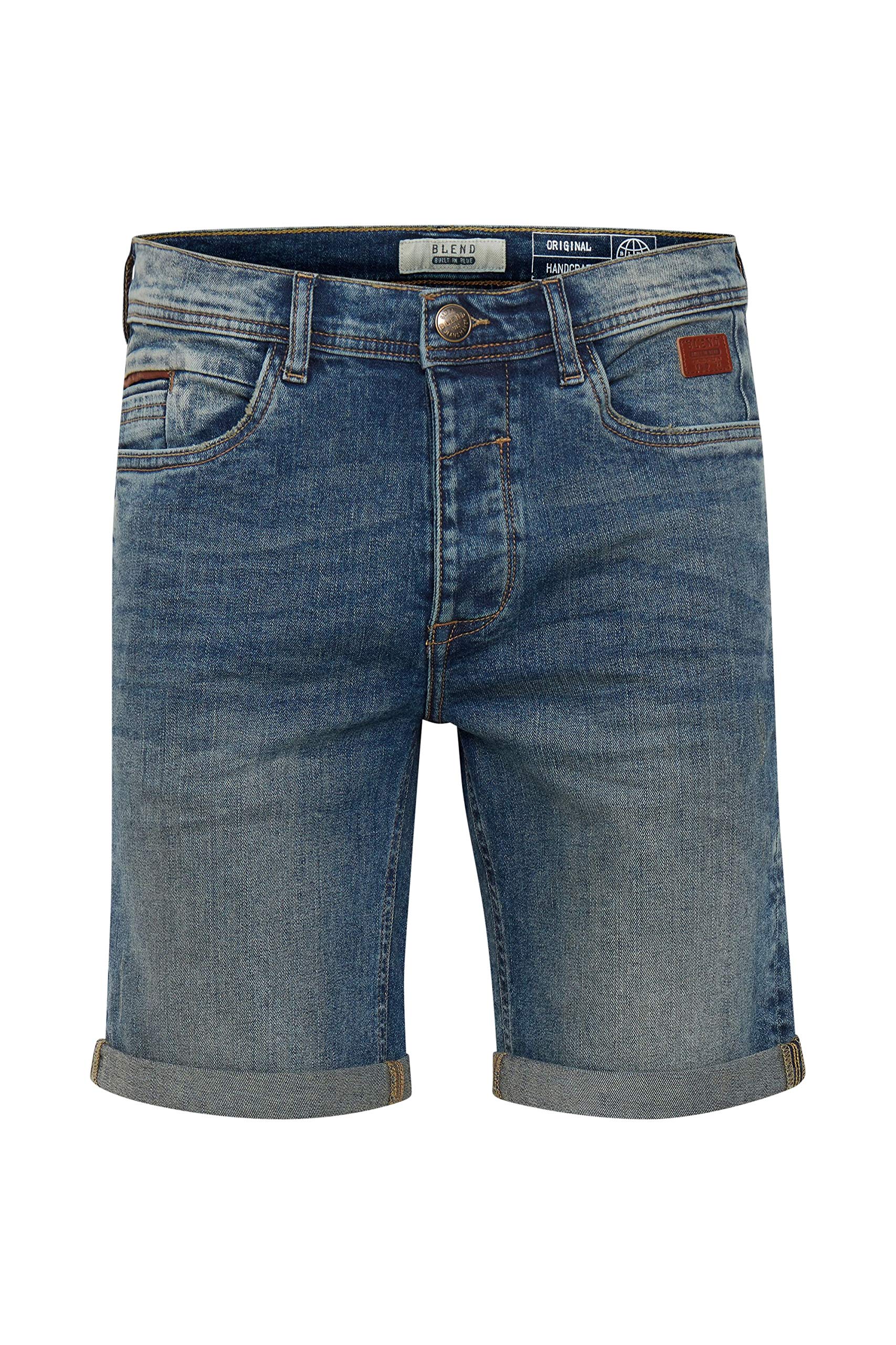 Blend BHMartels Herren Jeans Shorts Kurze Denim Hose mit Destroyed-Optik Stretch 5-Pocket-Form Baumwollmischung Regular fit