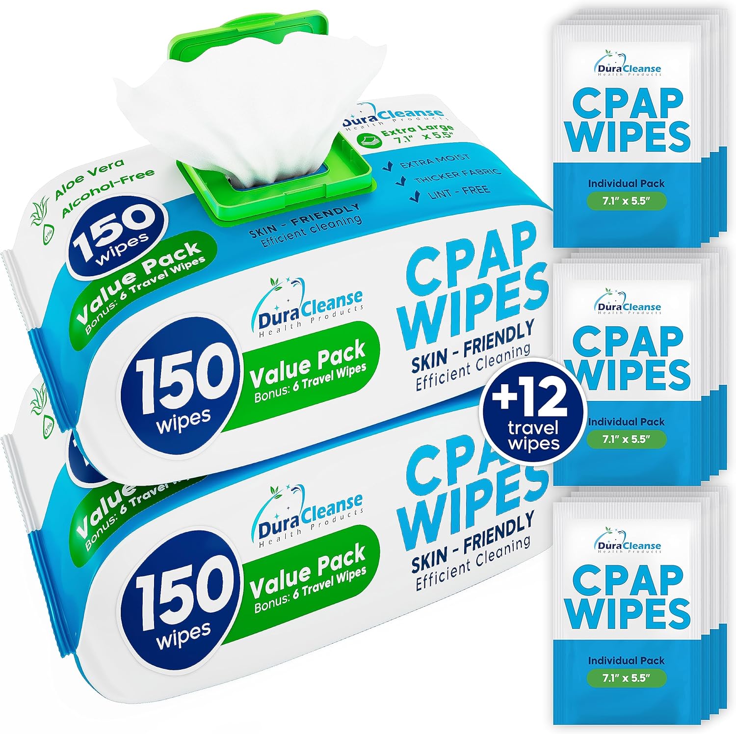 CPAP Mask Wipes 300 Count Jumbo Pack + 12 Travel Wipes