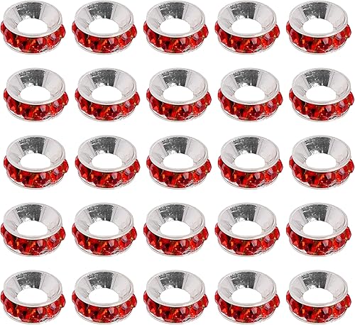 Miniatura 8 de Mandala Crafts 100 cuentas espaciadoras de Rondelle negras para la fabricación de joyas, cuentas Rondelle de 0.394 pulgadas (0.394 in), cuentas de