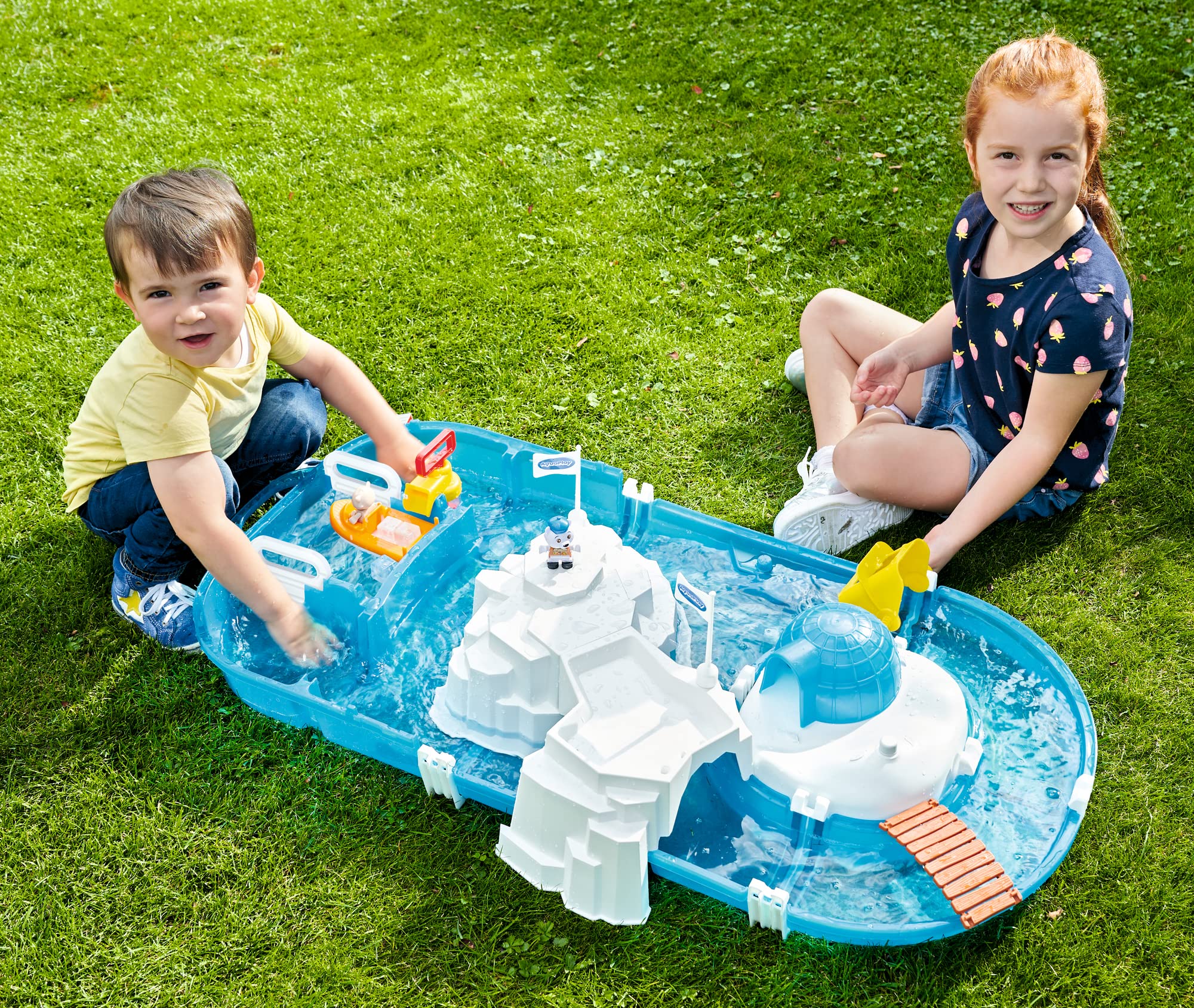 AquaPlay - Polar - Wasserbahn mit Eisberg, Stausee und Rampe für einen Wasserfall, inklusive Spielfigur Olivia mit Farbwechsel-Funktion, für Kinder ab 3 Jahren 8700001522 Türkis
