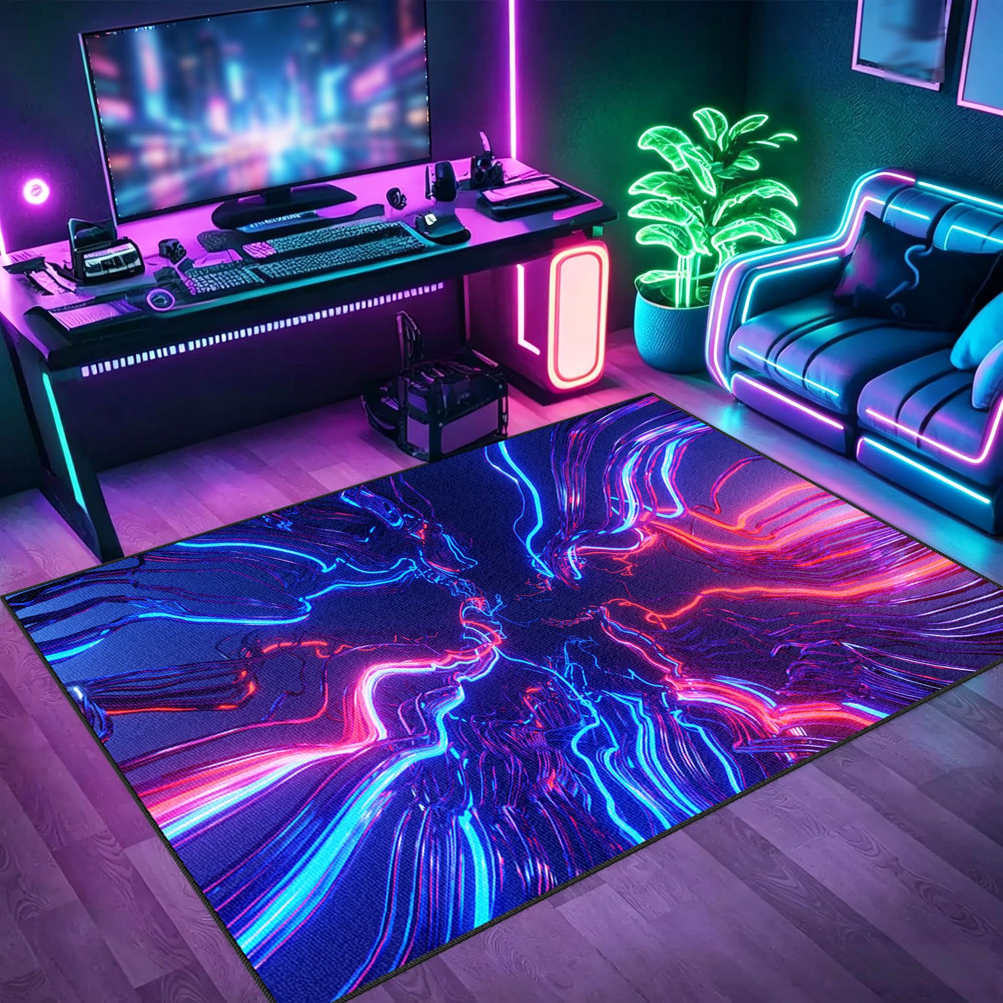 Tapis de sol esports antidérapant 110x160cm pour chaise de bureau