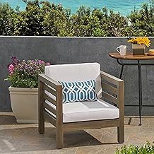 Outdoor Club Chair: Mid-Century Modern Design with Acacia Wood Frame & Removable Cushions - Premium Patio Seating for Luxury Vacation Rentals & Designer Outdoor Spaces