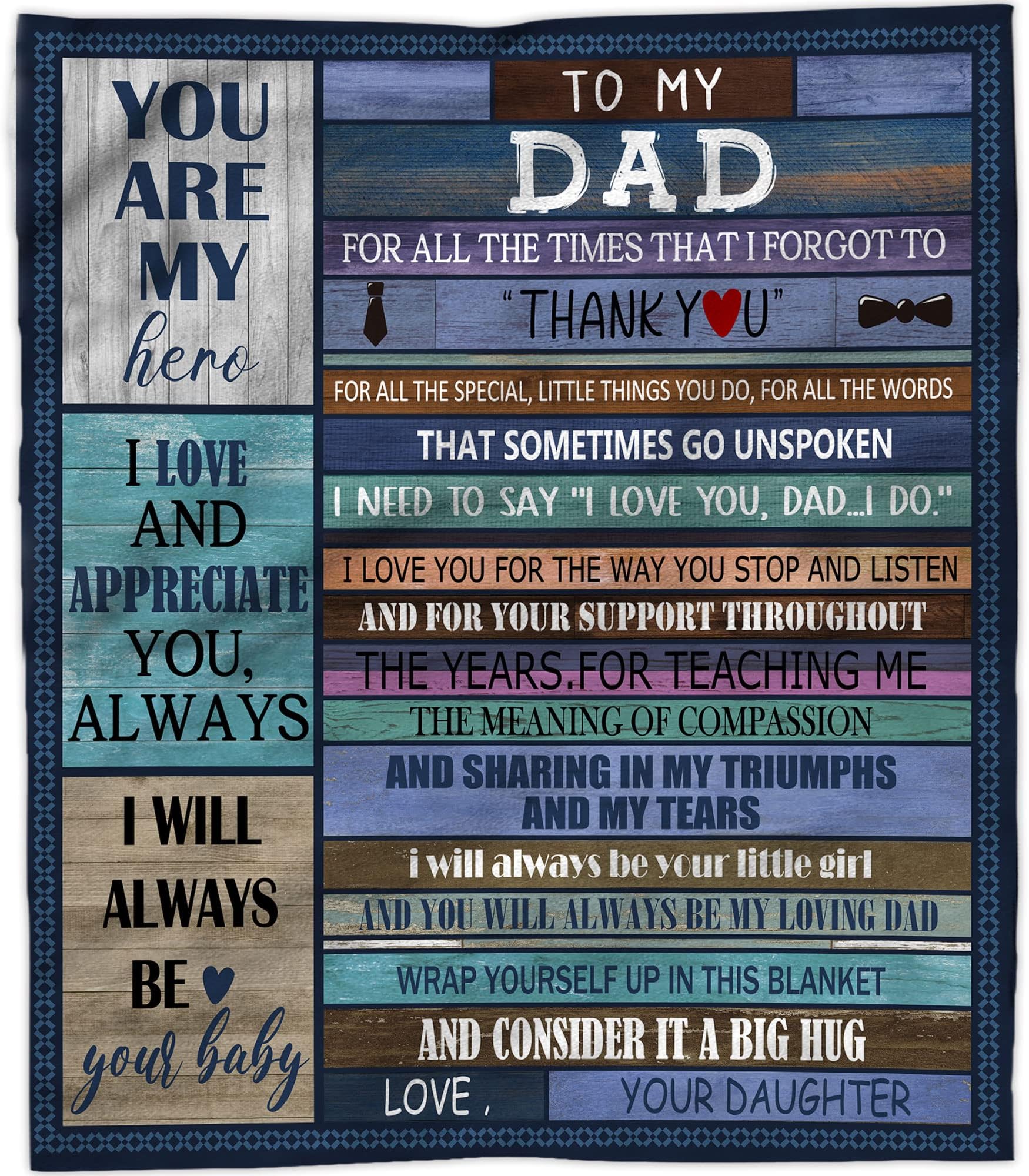 Best Dad Blanket - 50x60 Inch Flannel Throw For Father's Day, Birthday & Christmas Gifts