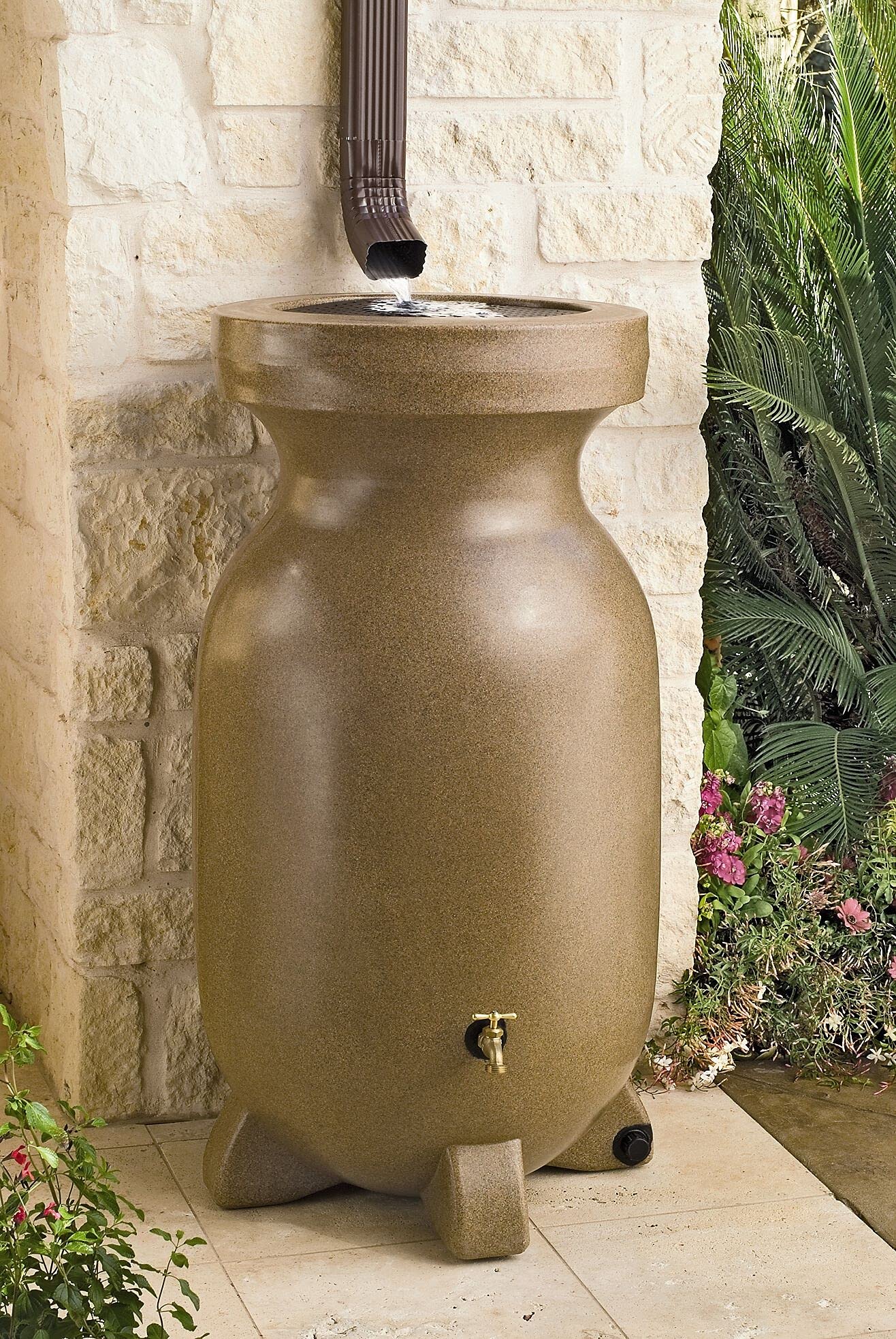 Kyoto RBSS-75 75-Gallon Rain Barrel, Brown