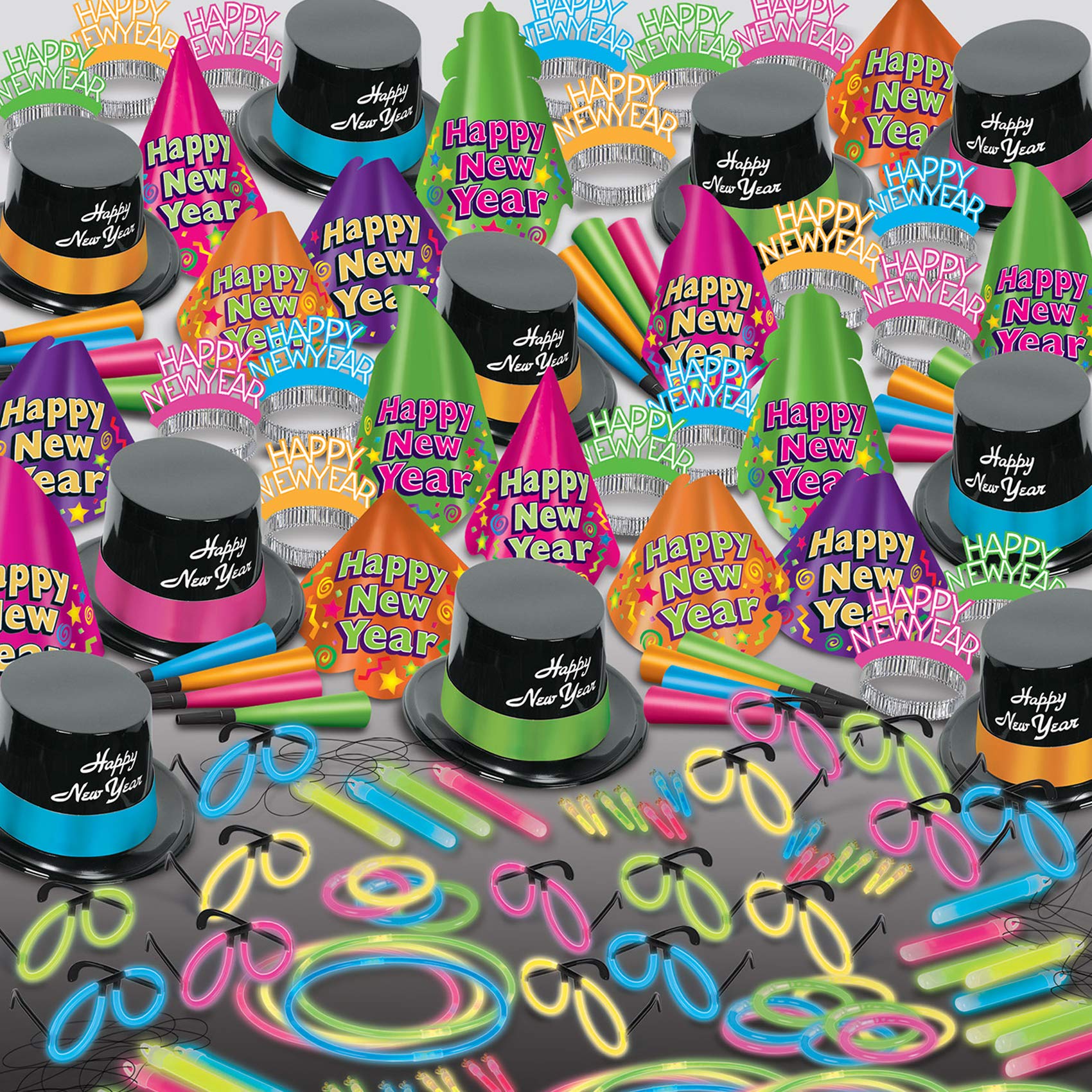 Assortiment Neon Glow Super Bonanza léopard 88166–100 multicolore pour cotillons et articles de fête