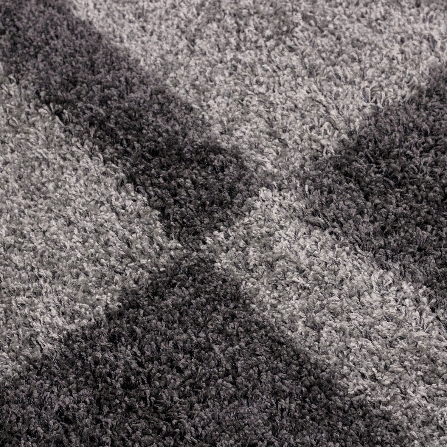 Carpettex Hochflor Teppich - Wohnzimmer Shaggy Flokati Modern Kariert Design 200 x 290 cm Grau - Schlafzimmer Weich Flauschig Waschbar - Küche Esszimmer Langflor