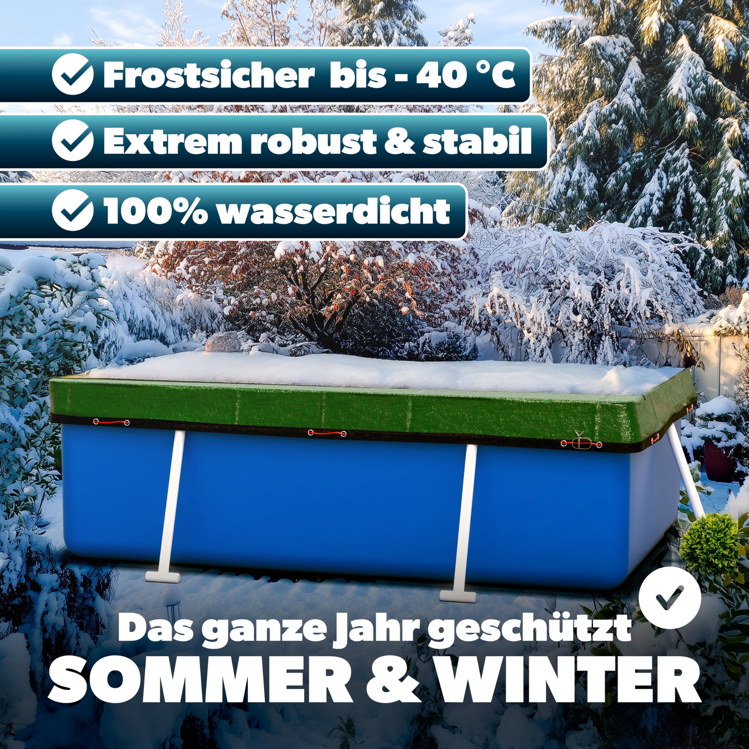 Poolomio® Bâche Solaire Rectangulaire Pour Piscine 547 X 274 Cm | Film Solaire Découpable 180 µm | Bâche Solaire Pour Chauffage De Piscine Pour Chauffer L'eau | Bâche Thermique à Picots Pour