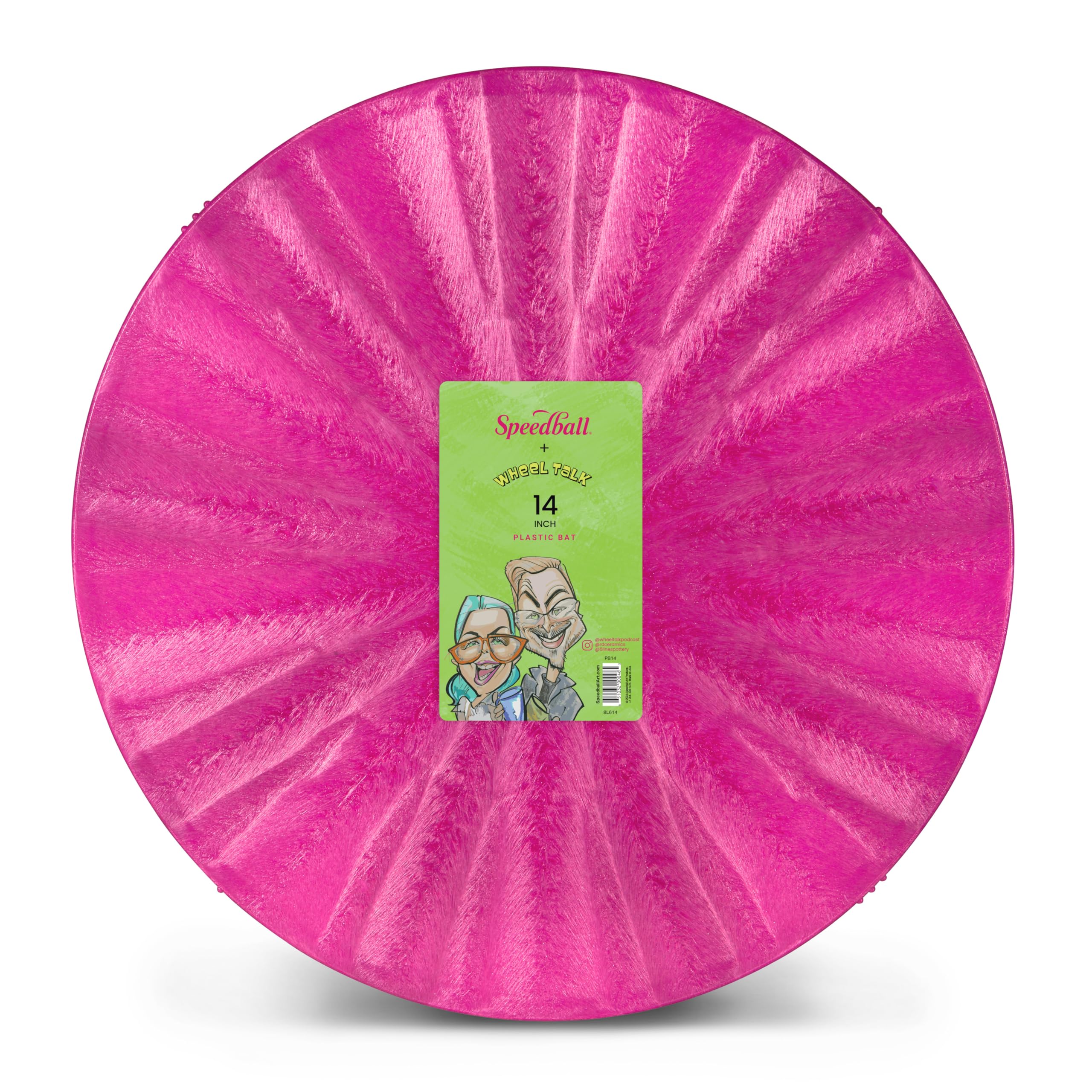 Speedball 14 Inch Round Universal Pottery Wheel Bat, Pink, Special Edition Color for Ceramics and Clay Work