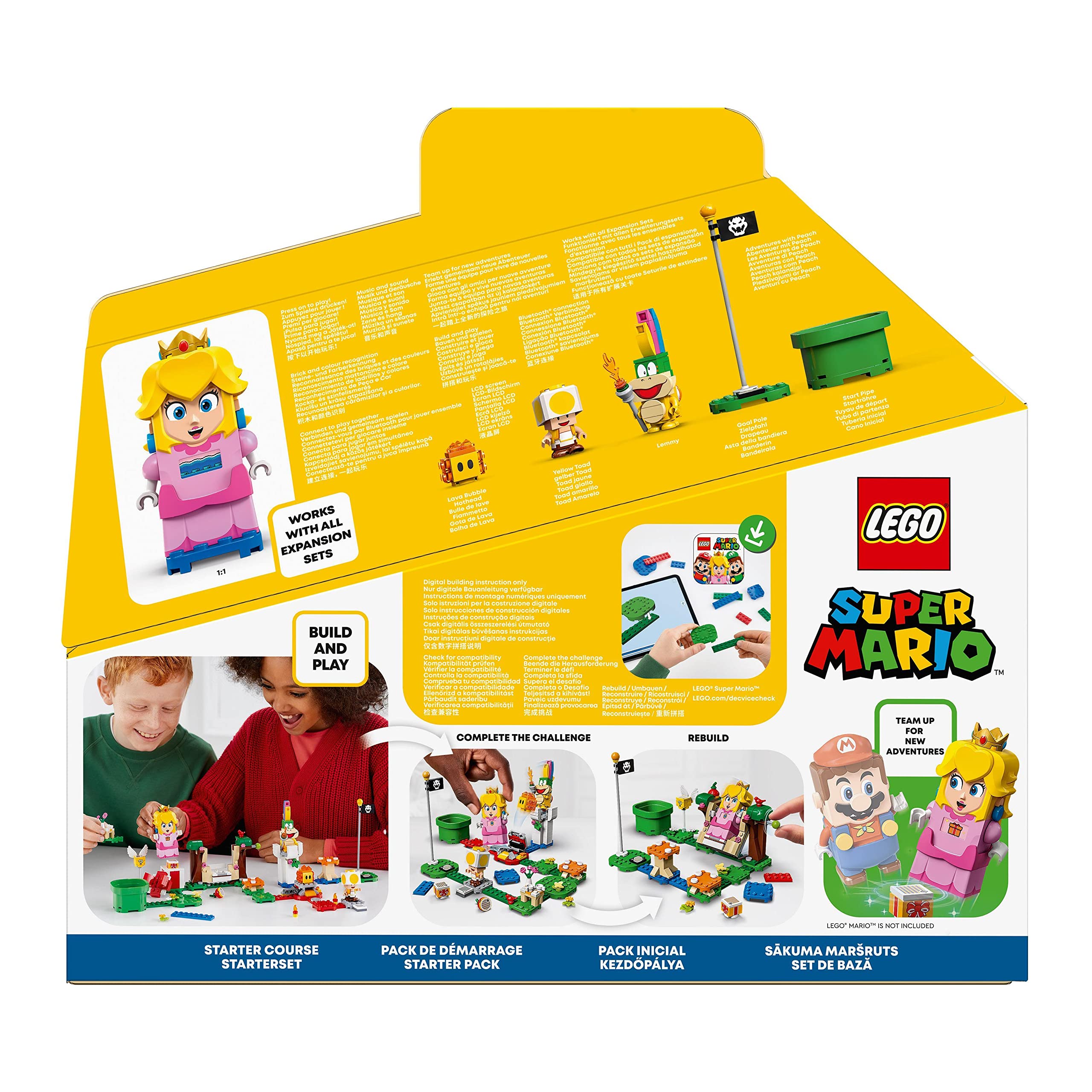 LEGO Super Mario Starter Pack Avventure di Peach, Gioco per Bambini, Bambine, Ragazzi e Ragazze, Set da Costruire con Personaggio Interattivo della Principessa, Toad Giallo e Lemmy, Idea Regalo 71403