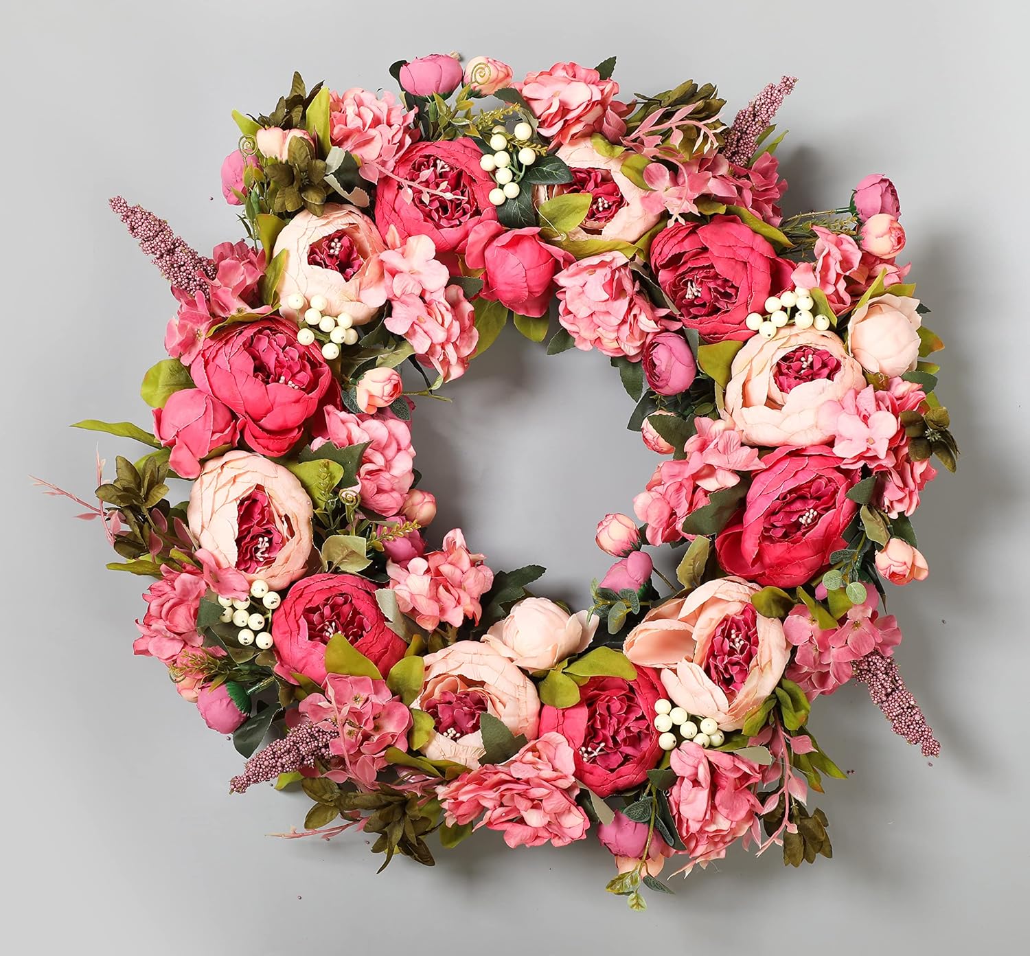 ArtficialFlower Peony Wreaths for Front Door Spring Wreaths