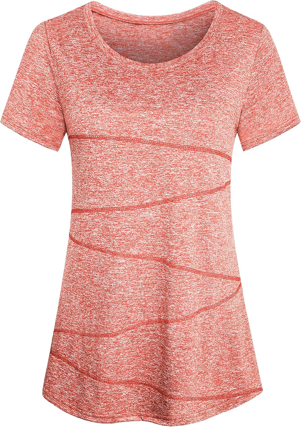 Workout Tops for Women Short Sleeve Shirts for Women Quick Dry Line Decor Yoga Tops