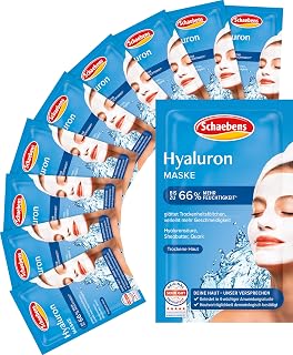 Schaebens Hyaluron Mask, (10 x 10 ml) Pack of 10 Hydrp Boost - with Hyaluronic Acid, Shea Butter and Mill for All Skin Types