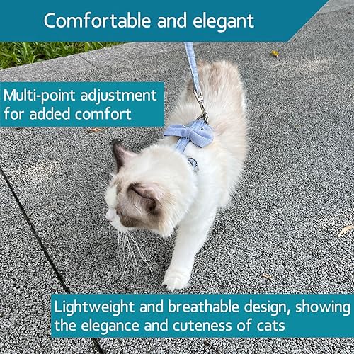 Miniatura 3 de Juego de arnés y correa para gatos para caminar al aire libre, arnés para gatos a prueba de escape, Ddzmz a prueba de escape, malla suave,
