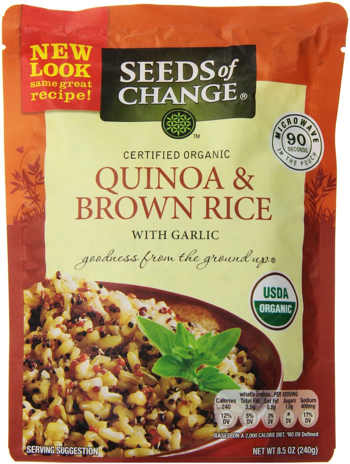 Seeds of Change Quinoa & Brown Rice with garlic, 8.5 oz