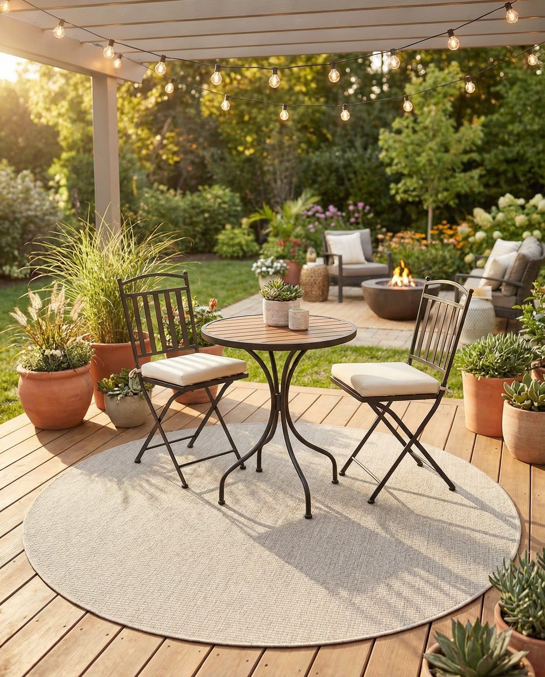 Rugs.com - Outdoor Solid Rug – 5 Ft Round Light Gray Indoor/Outdoor Rug – Easy-Clean, Stain-Resistant, Perfect for Patios, Decks, and Porches