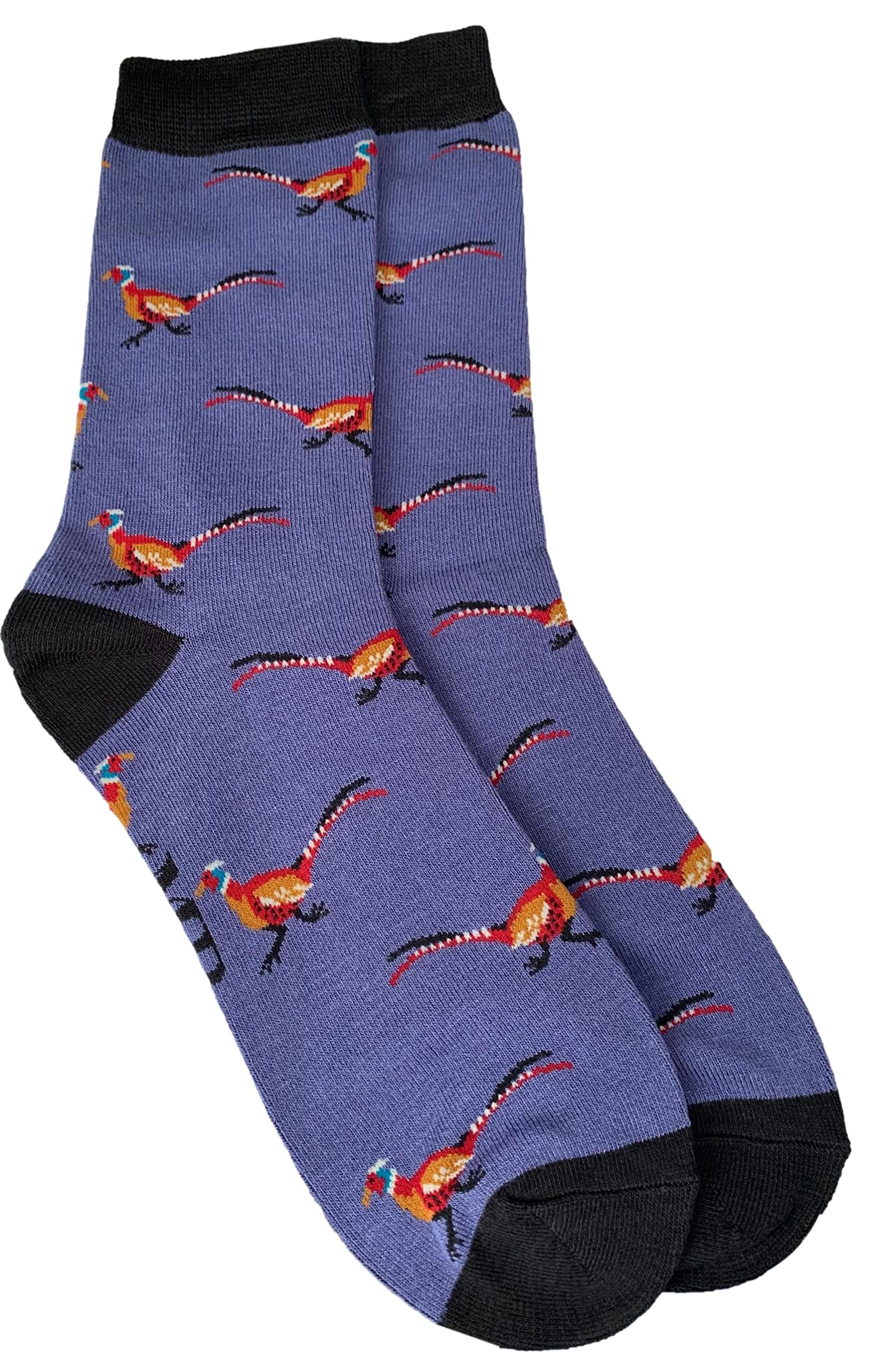 Purple Possum Men's Purple Possum® Pheasant Socks Teal Pheasants Birds Novelty Cotton Bamboo Blend Uk 7-11 (Purple)