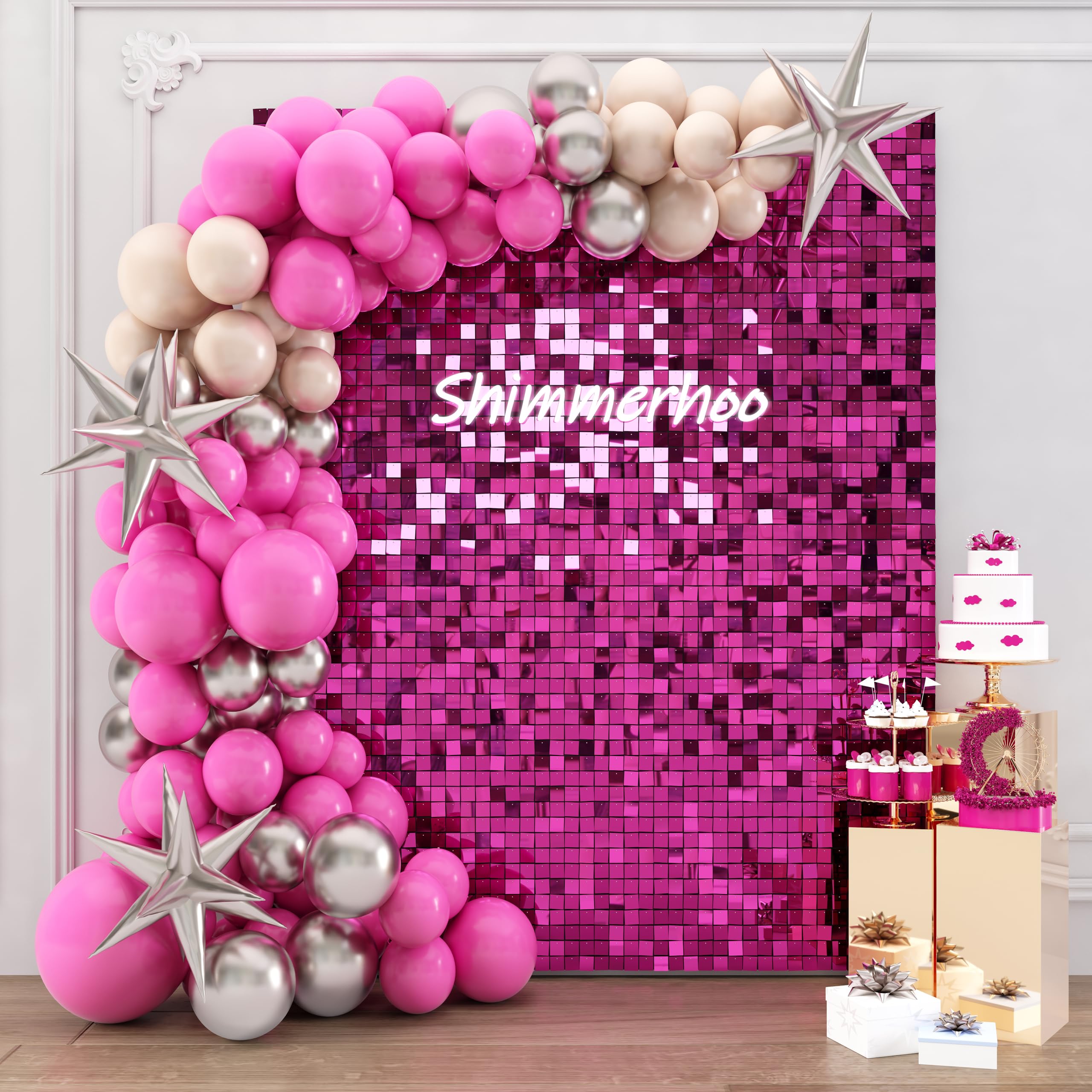 Shimmer Wall Backdrop - 24pcs Decorations Panel | Wedding, Birthday, Anniversary, Engagement & Bridal Shower Party Decor Panel (Black) — Amazon image 14