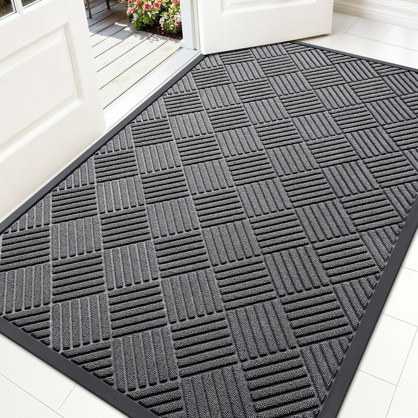 OLANLY Front Door Mat Outside Entrance 59x34, Waterproof Heavy-Duty Doormat