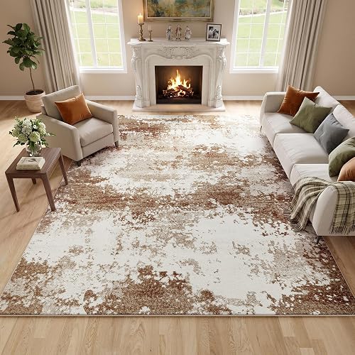 Brown Washable Rug 5x7 Area Rugs for Living Room Bedroom Carpet