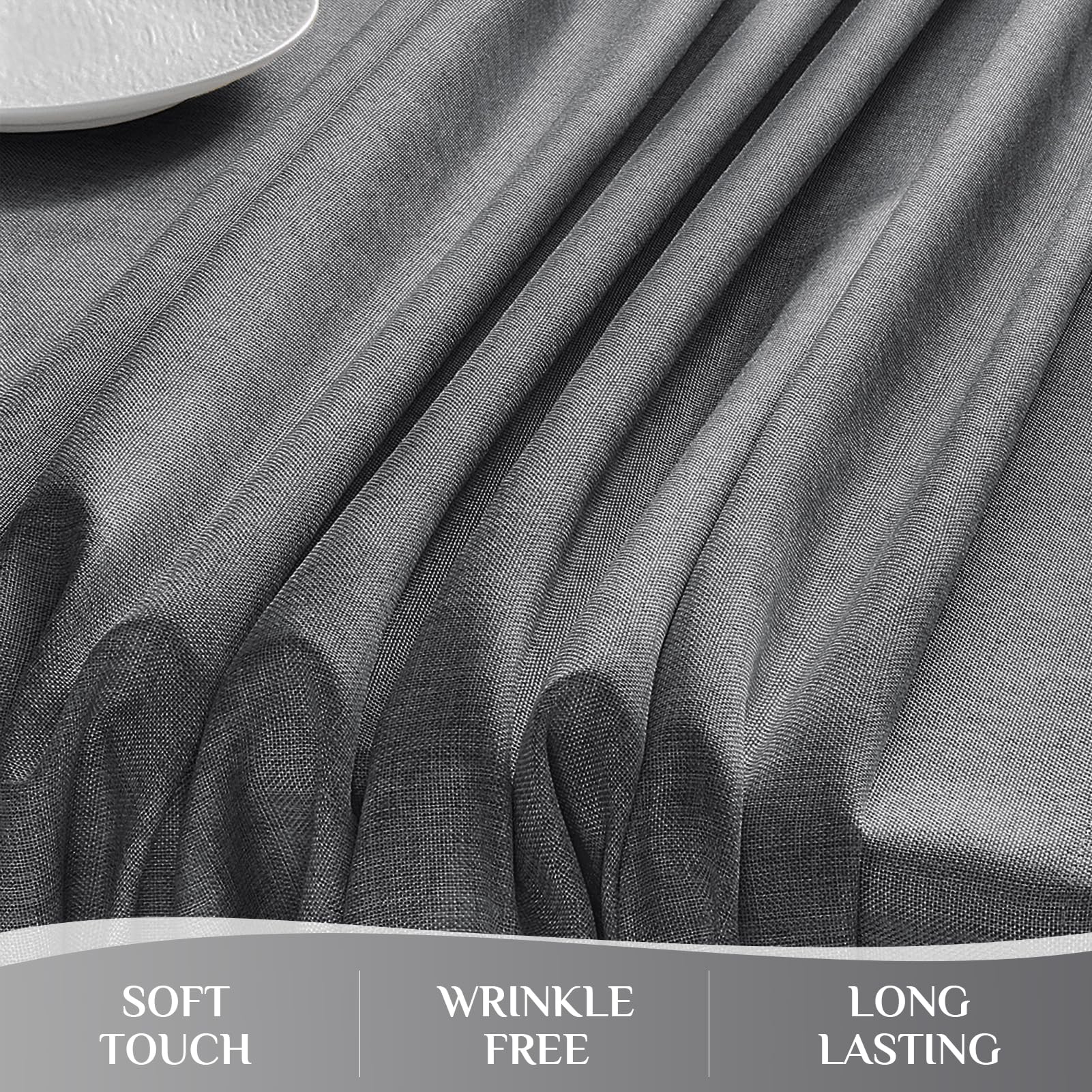 Softalker tovaglia da esterno antimacchia 100x100 cm in finto lino tovaglie Quadrata per 1-2 posti tovaglia autunnale decorativa per natalizia feste, compleanno, cucina sala da pranzo, 1 pezzo, grigio