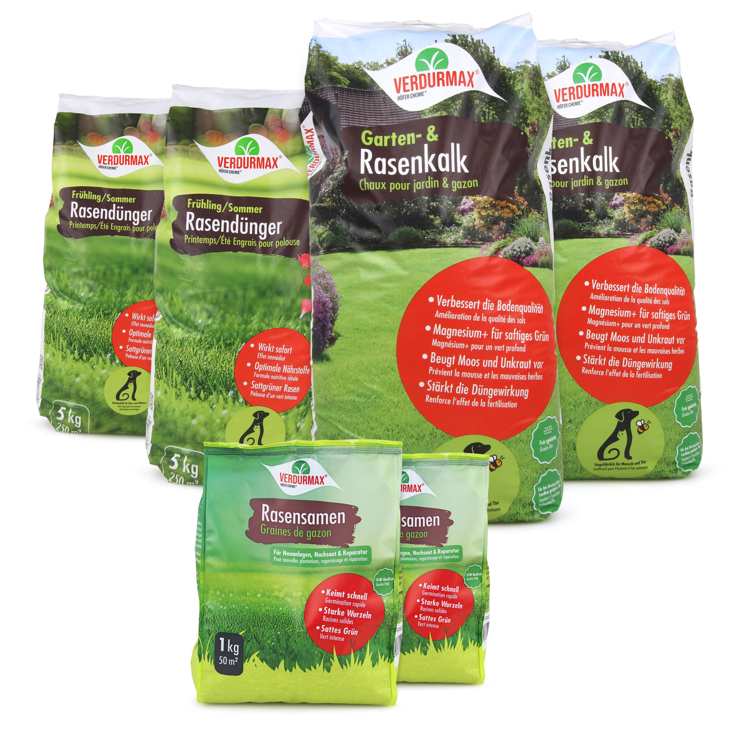 Verdurmax Kit de Démarrage Printanier 500 m² - Fertilisant Pelouse Verte