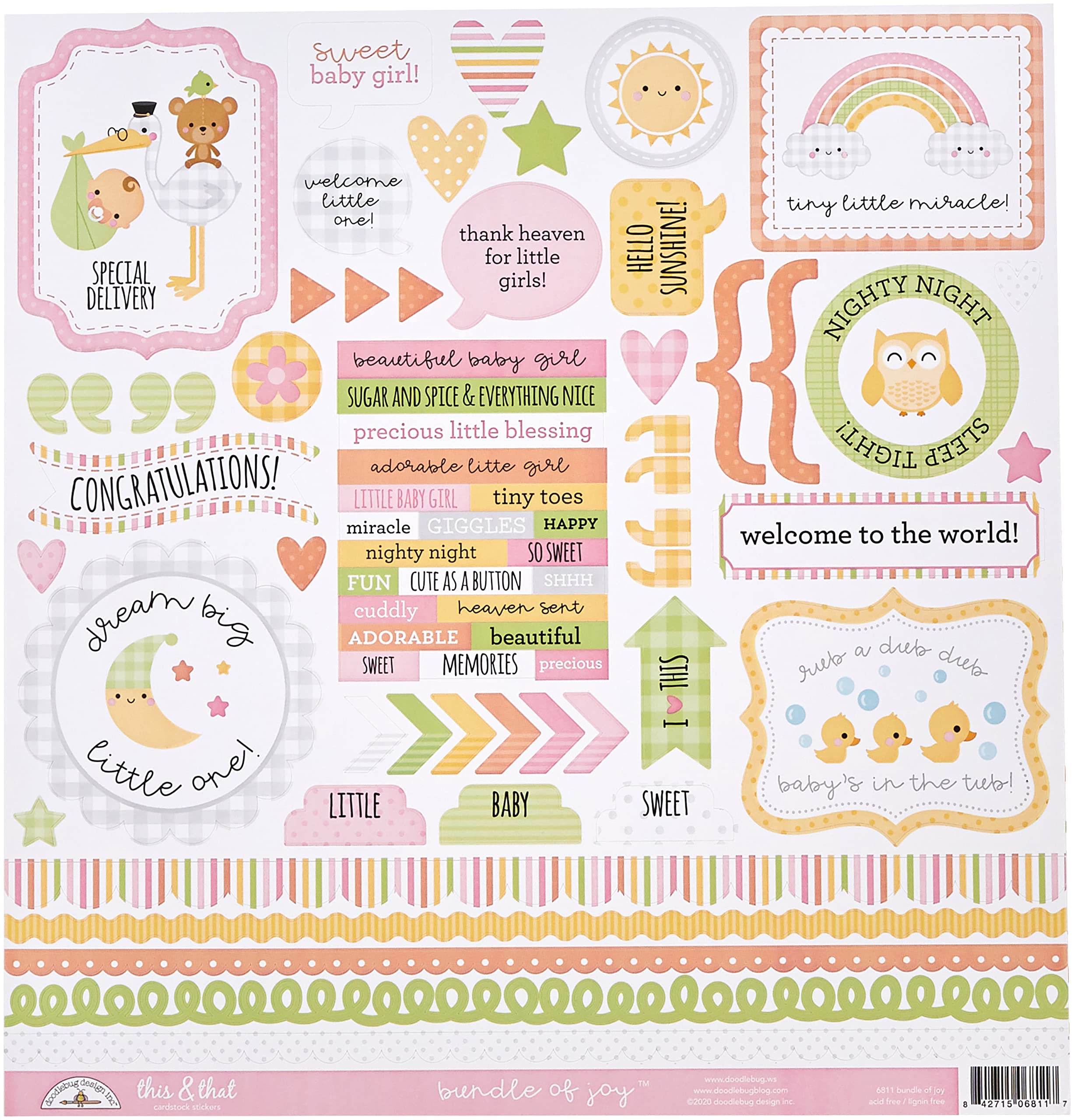 Doodlebug Bundle Of Joy Design Inc. Paper 12X12 Pack