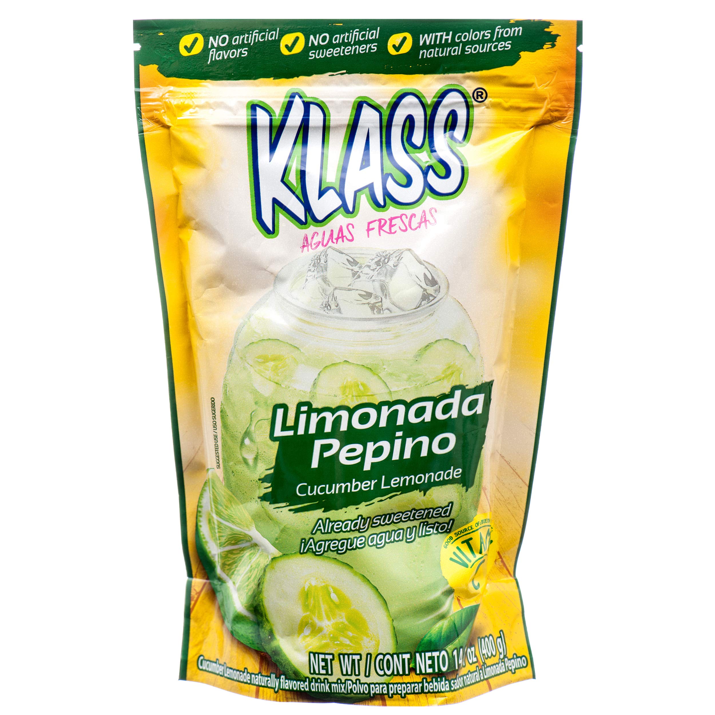 Listo Limonada Pepino Blended Mexican Cucumber Lemonade Drink Mix (2 x 14.1 oz. Packets)