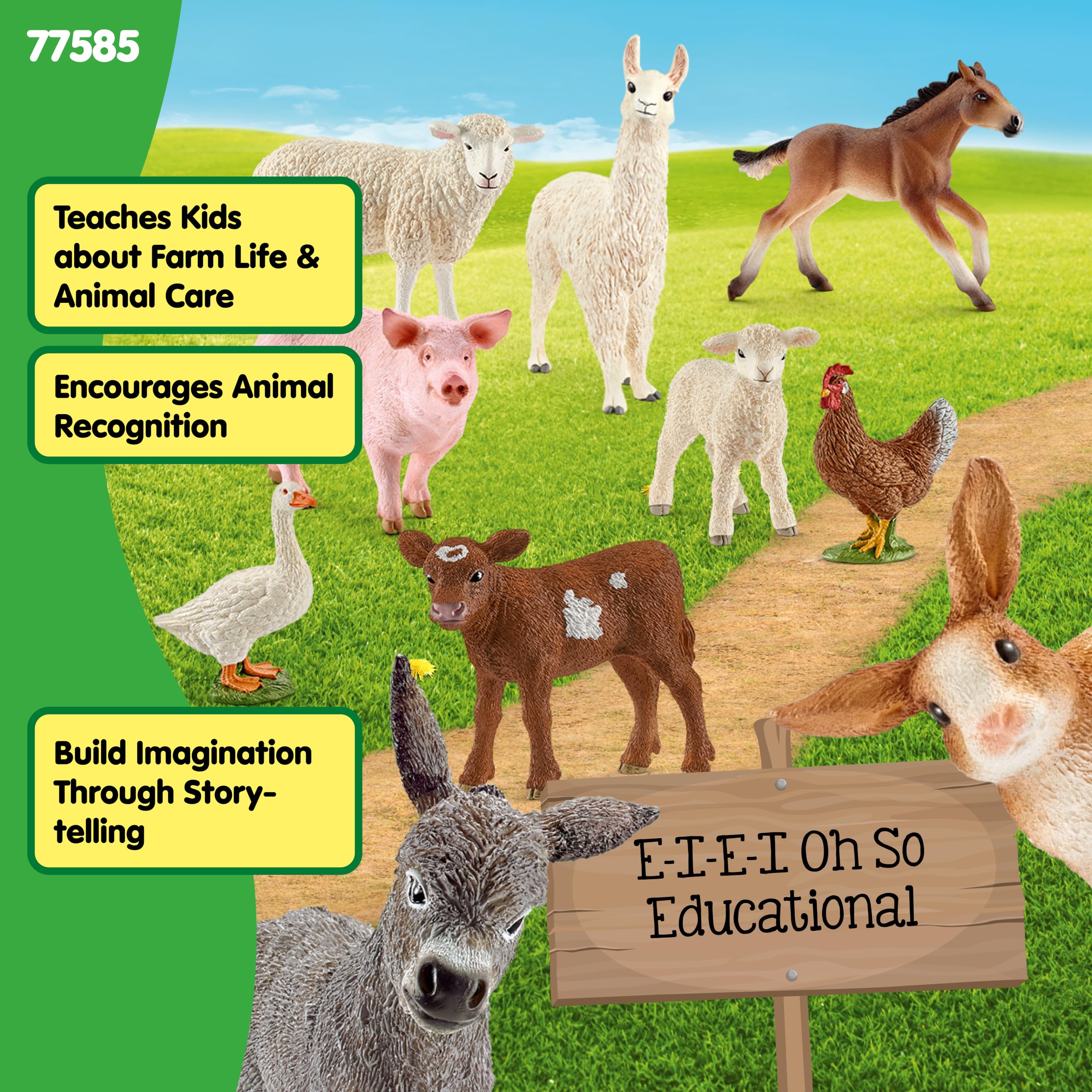 Amazon.co.jp: Schleich Farm World - 10個 農場の動物のおもちゃ