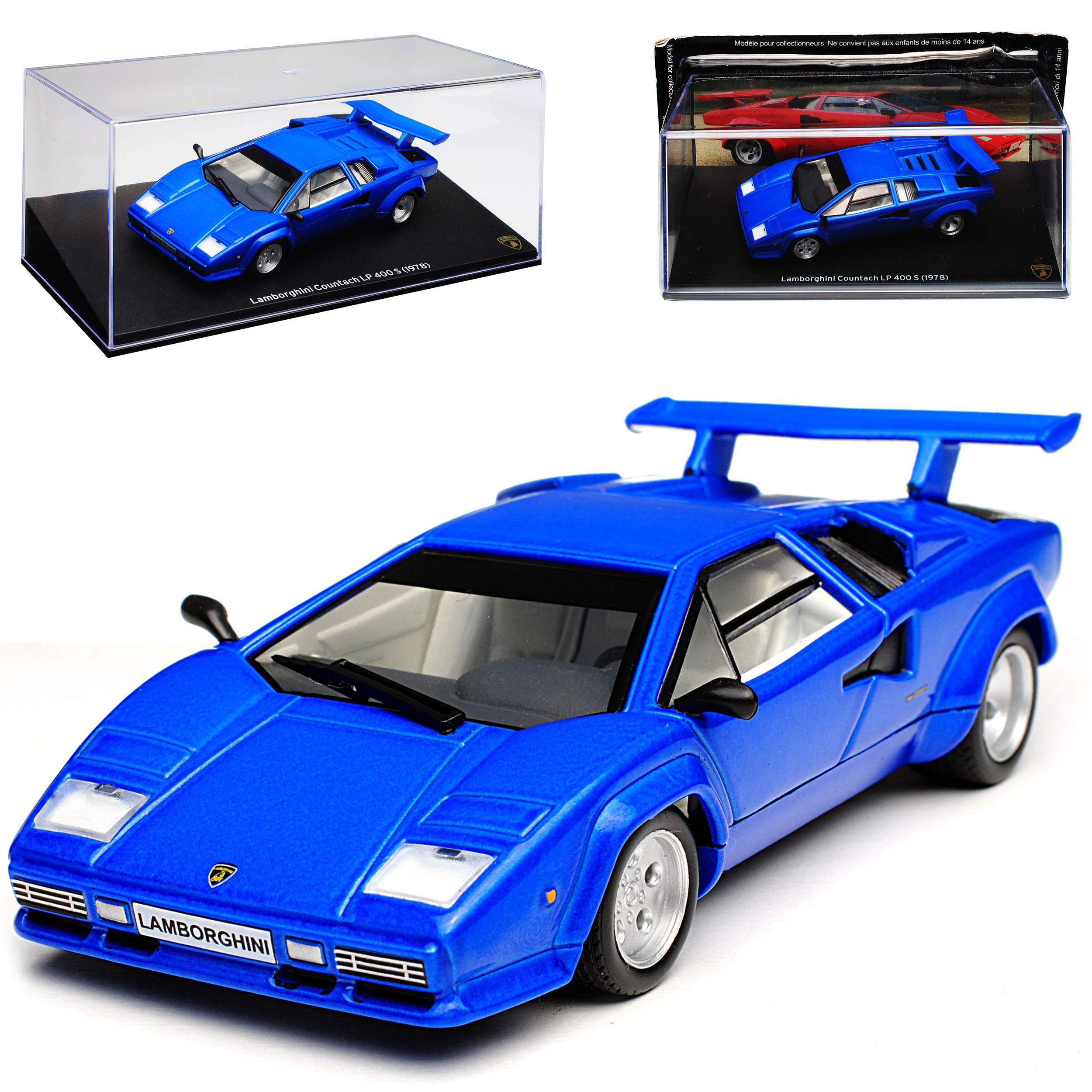 Atlas Lamborghini Countach QVX 1986 Rennmodell 1/43 – Mit Wunschkennzeichen, Ca. 11 Cm