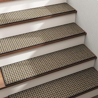 Stair-Treads for Wooden Steps Indoor, Non-Slip Rubber Carpet-Stair treads, 15PCS Stair-Runners for Wooden Steps, 8"x30" Black