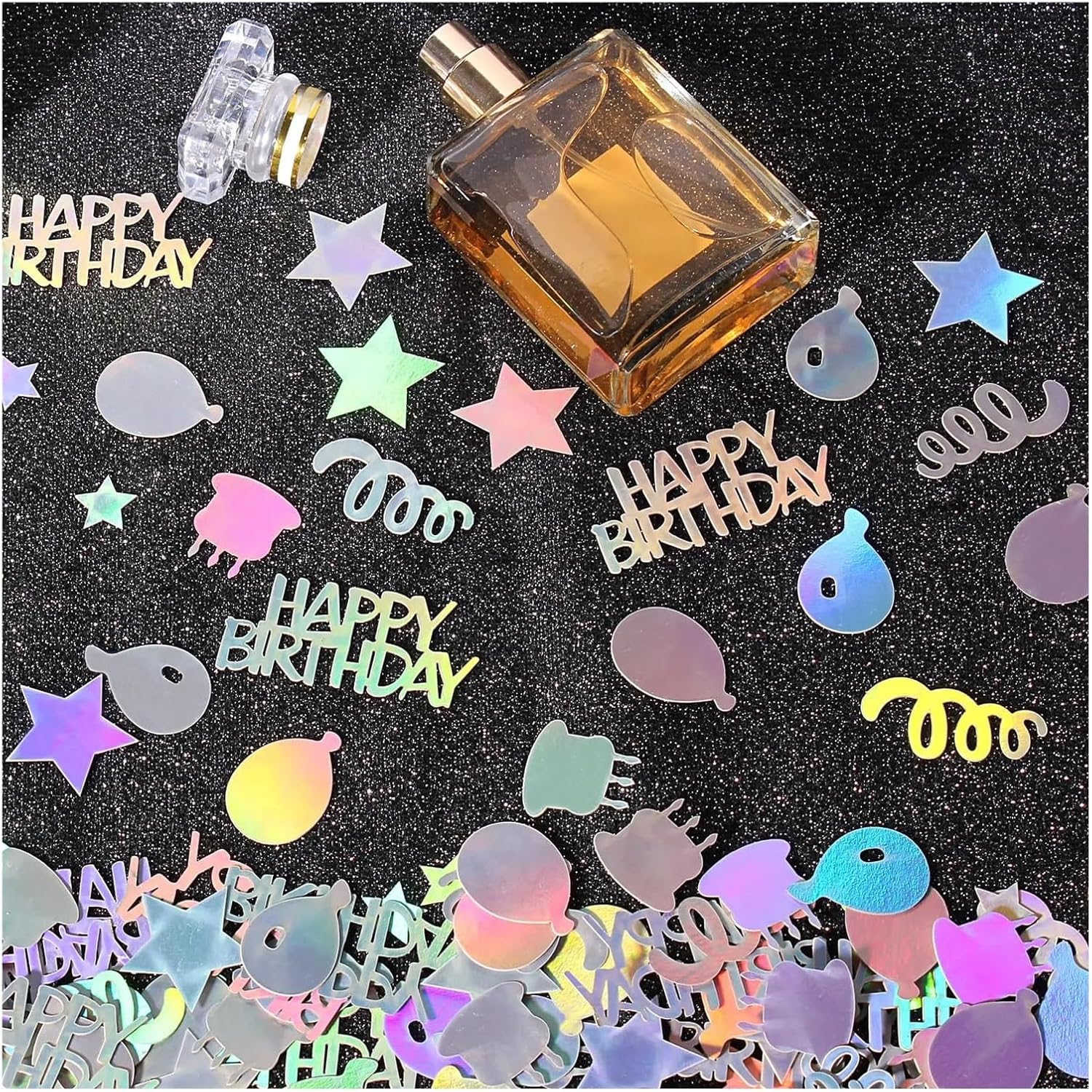 Table Confetti 10 Bags Birthday Party Decoration Rainbow Colored Happy Scraps Laser Streamers Confetti Cumpleaños Decoracion(ColorE)
