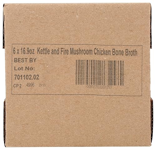 Miniatura 3 de Kettle & Fire Caldo de hueso de pollo con champiñones, 0.35 onzas de proteína, Whole30, sin gluten, 16.9 onzas (paquete de 6)