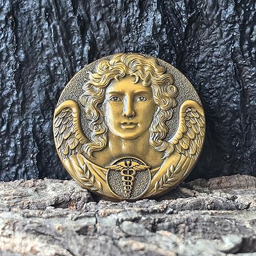 Miniatura 5 de Moneda de desafío Arcángel Rafael  Ficha curativa de aleación de zinc de 1.57 pulgadas con oración inspiradora para fortaleza y paz, para salud y