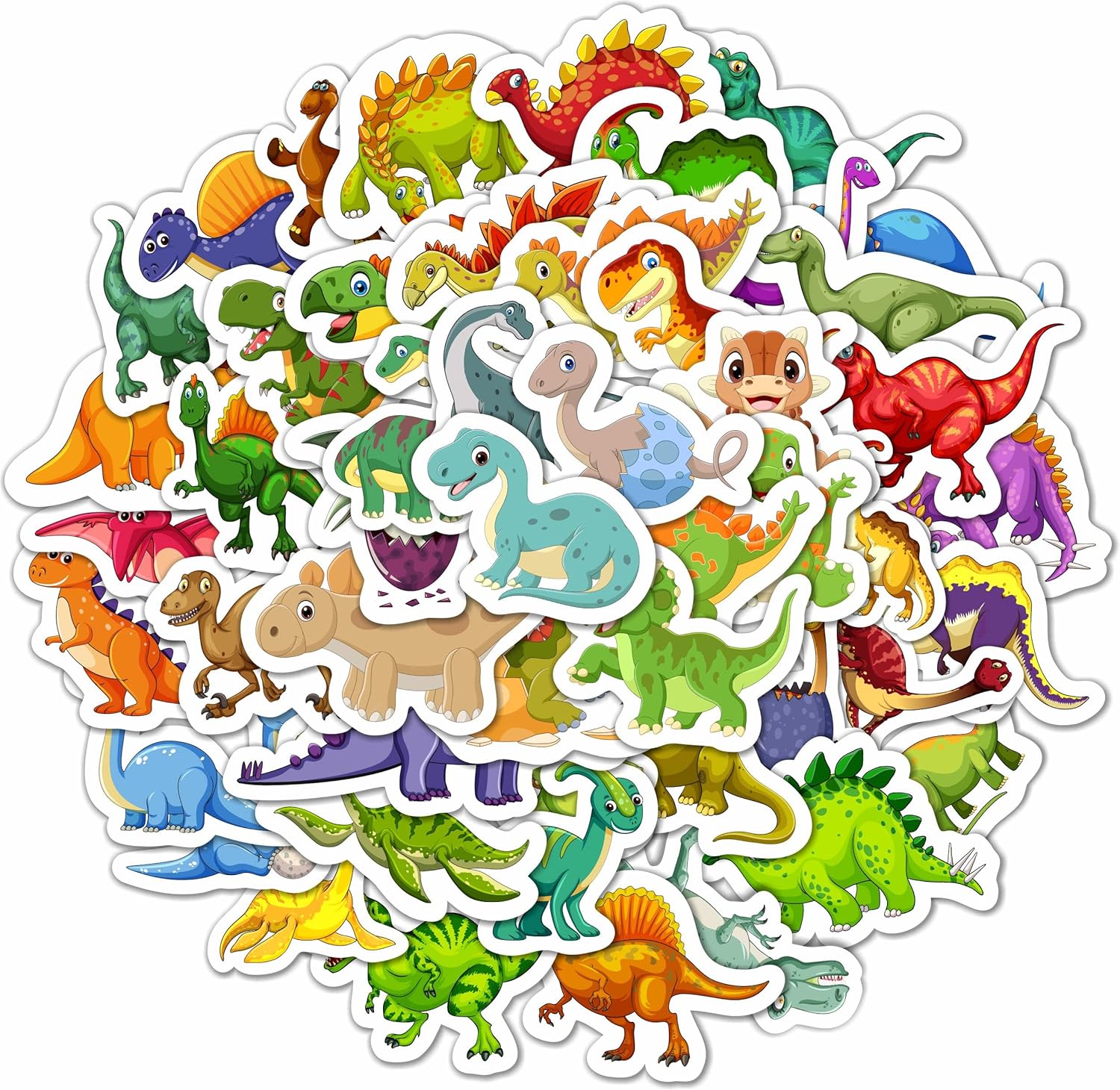 100 Pcs Cute Dinosaur Stickers for Kids 2–4 Year Old, Waterproof Vinyl Dino Stickers for Water Bottles, Stickers for Toddlers 2-4 Years, Dinosaur Birthday Party Favors, Childrens Window Stickers
