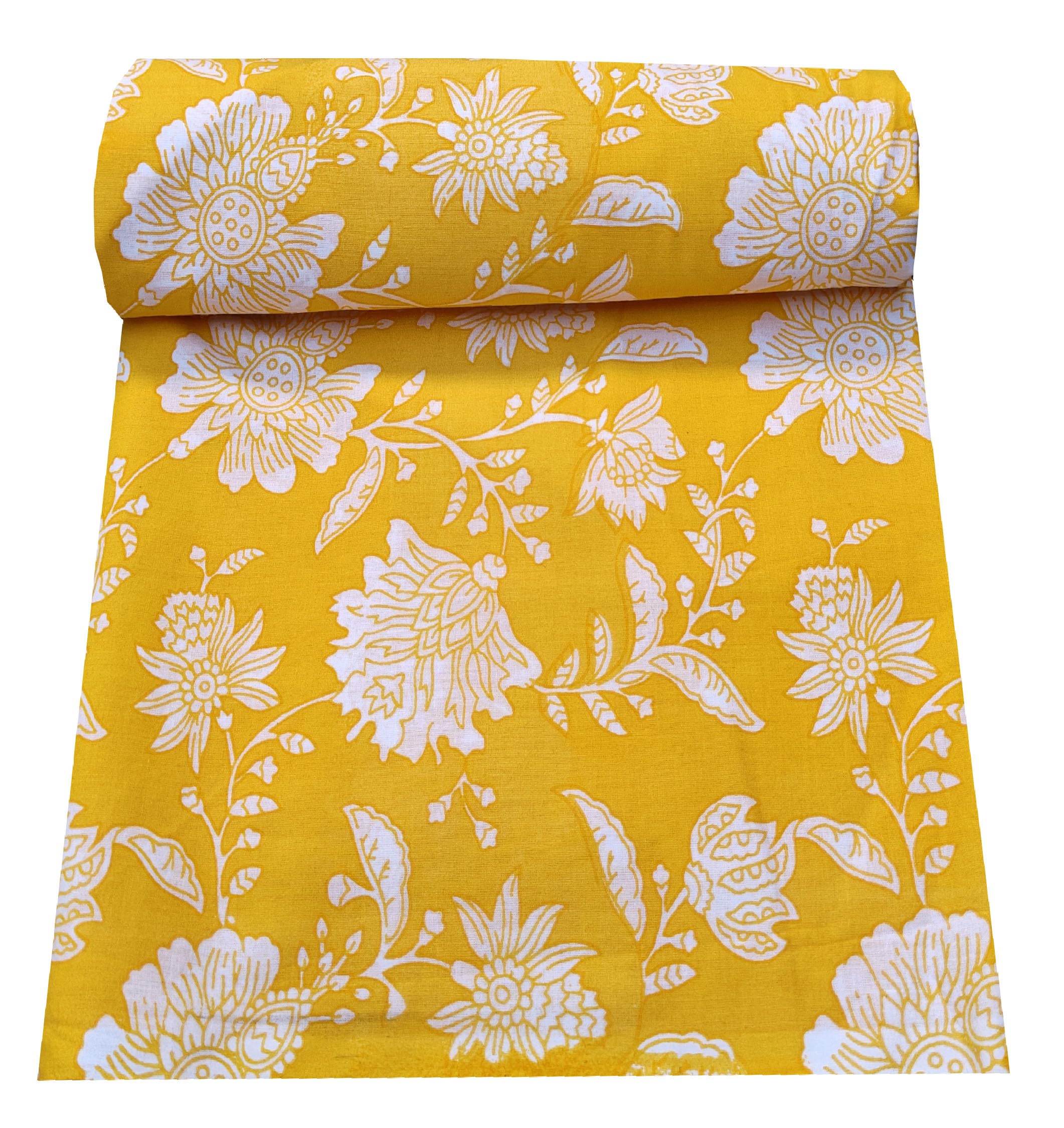 Cotton Fabric Material Sanganeri Printed Hand Print Cotton Fabric Print Women Dress Material Running Jaipuri Women Dress Material Kurtis Natural 43" Inches (5 Meter)-image-10