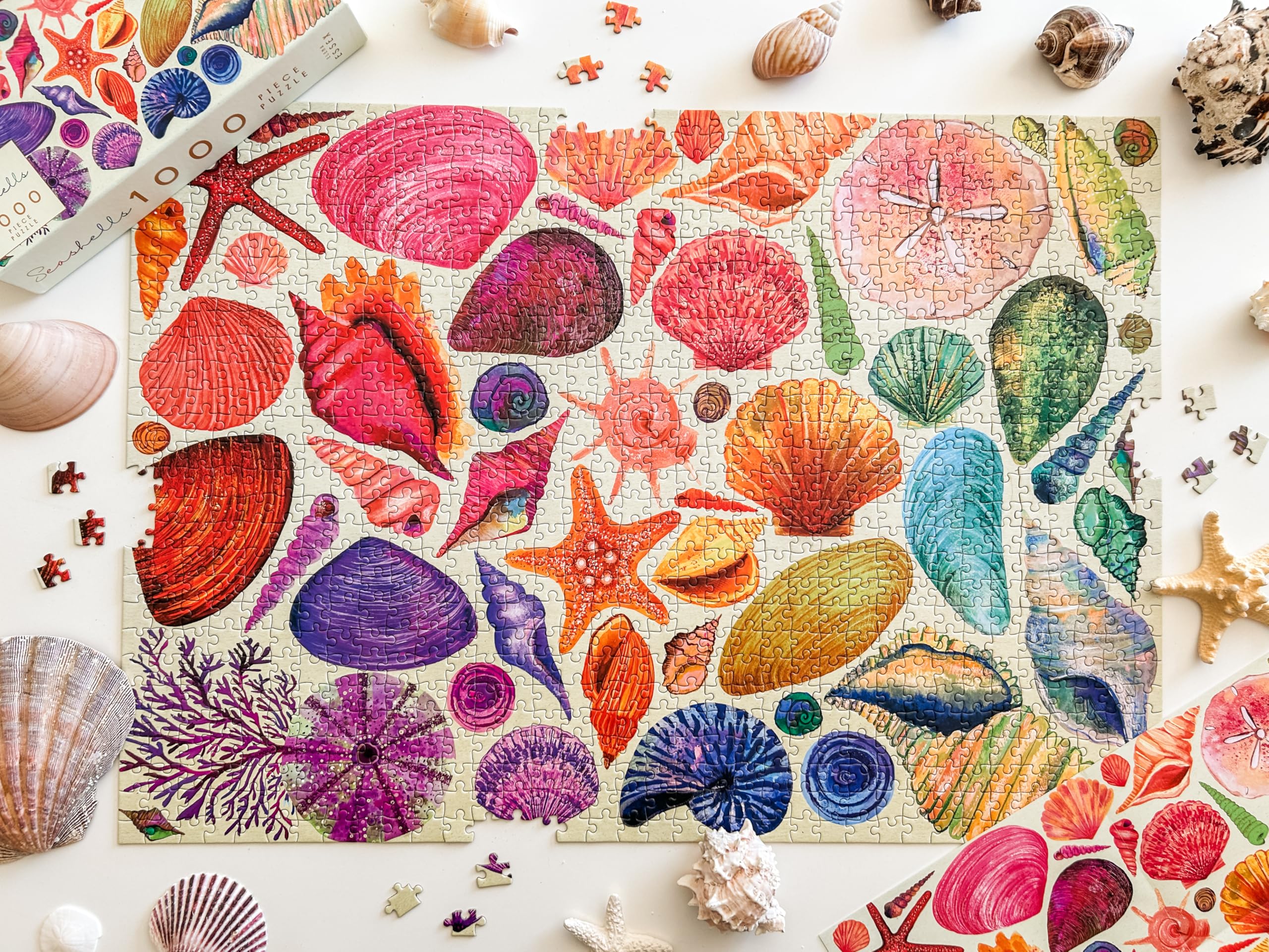 Elena Essex 1000 Piece Puzzle for Adults - , Puzzles for Adults 1000 Pieces, Colorful Beach Ocean Seashell, Puzzle 1000 Pieces, Size 28 x 20 inches: Sunrise